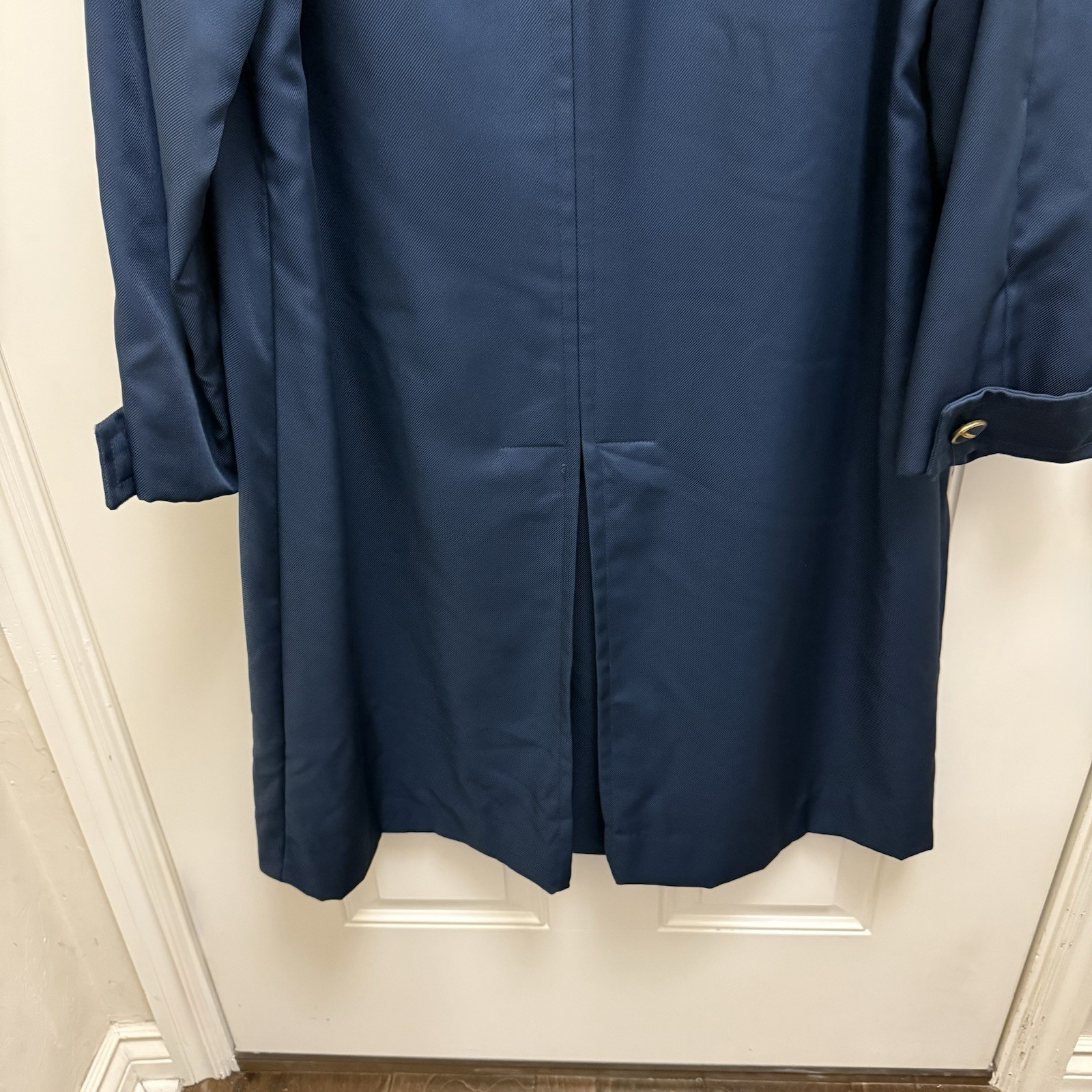 Vintage 70’s Count Romi Slate Blue Belted Trench Coat Size 18