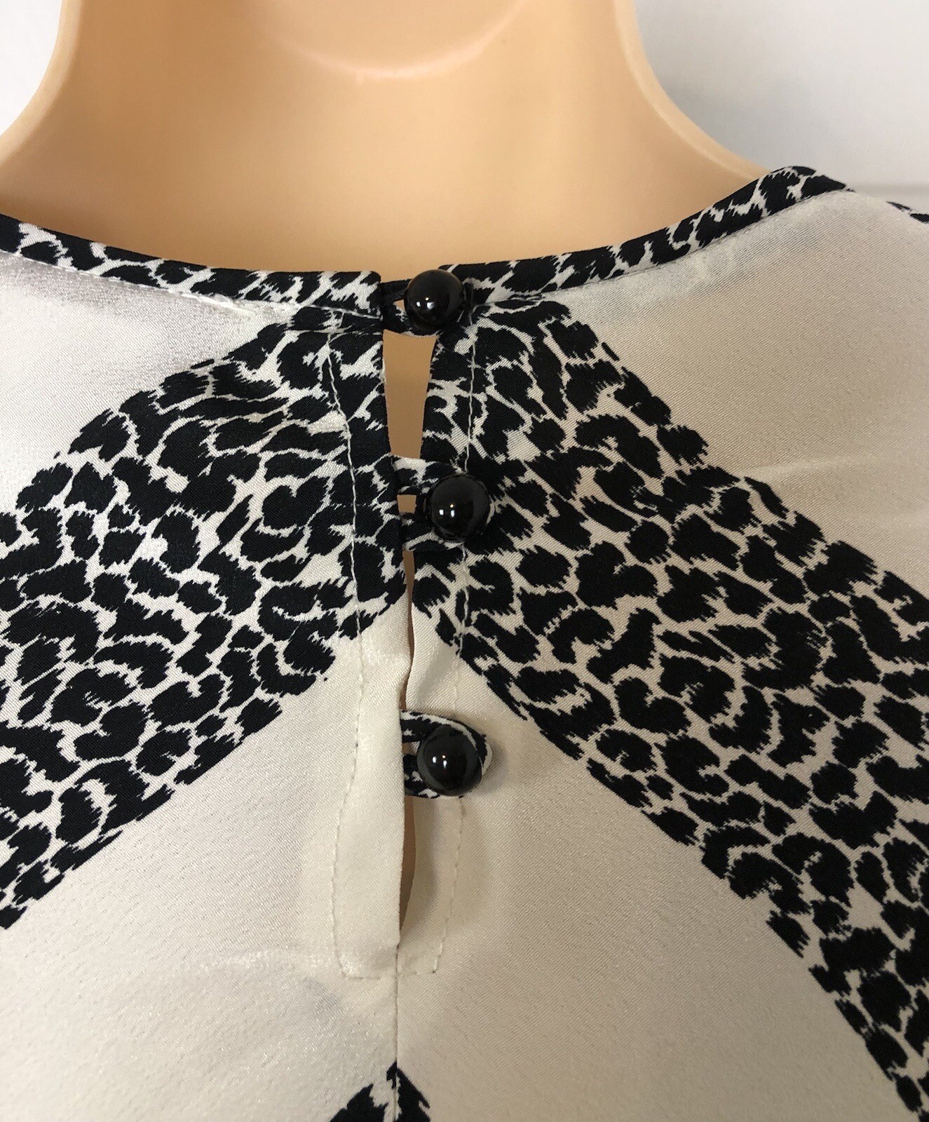 Vintage Anthony Sicari Top Womens 12 Animal Print Elastic Hem Shoulder Pads