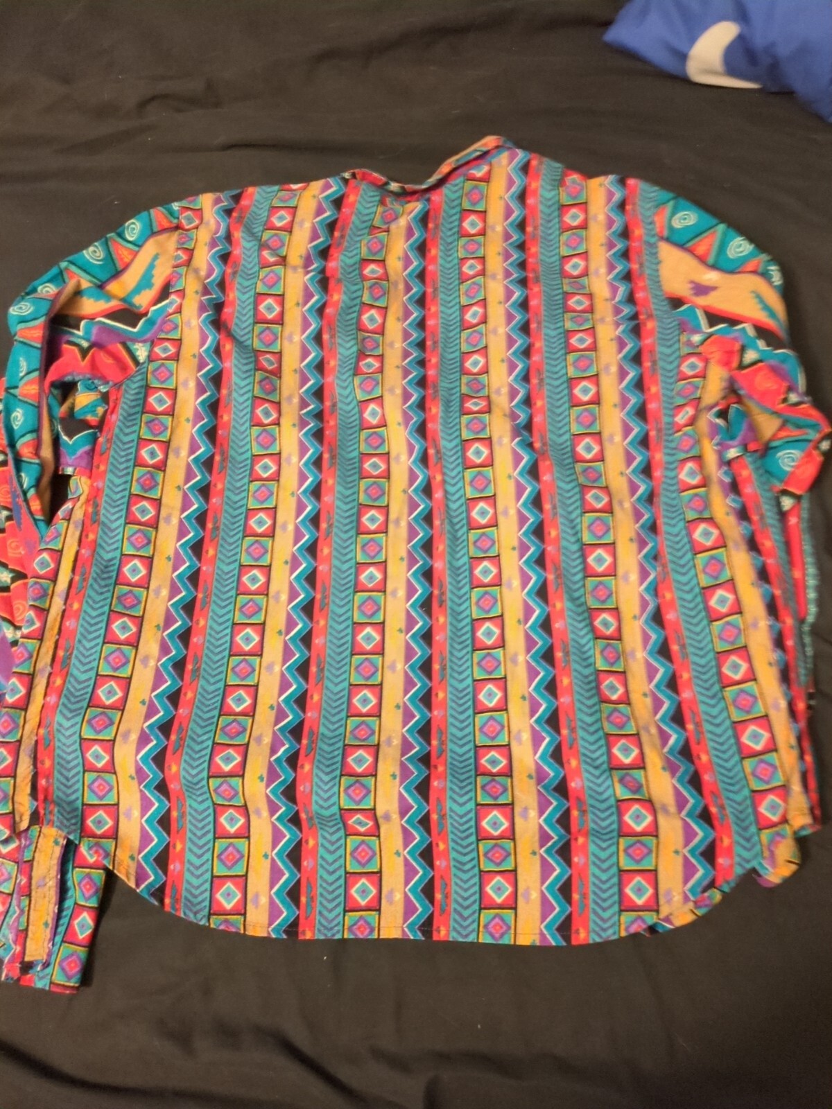 Vintage 80s RODEO Western Wear Womens L Southwestern Aztec Yoke Cotton Shirt
