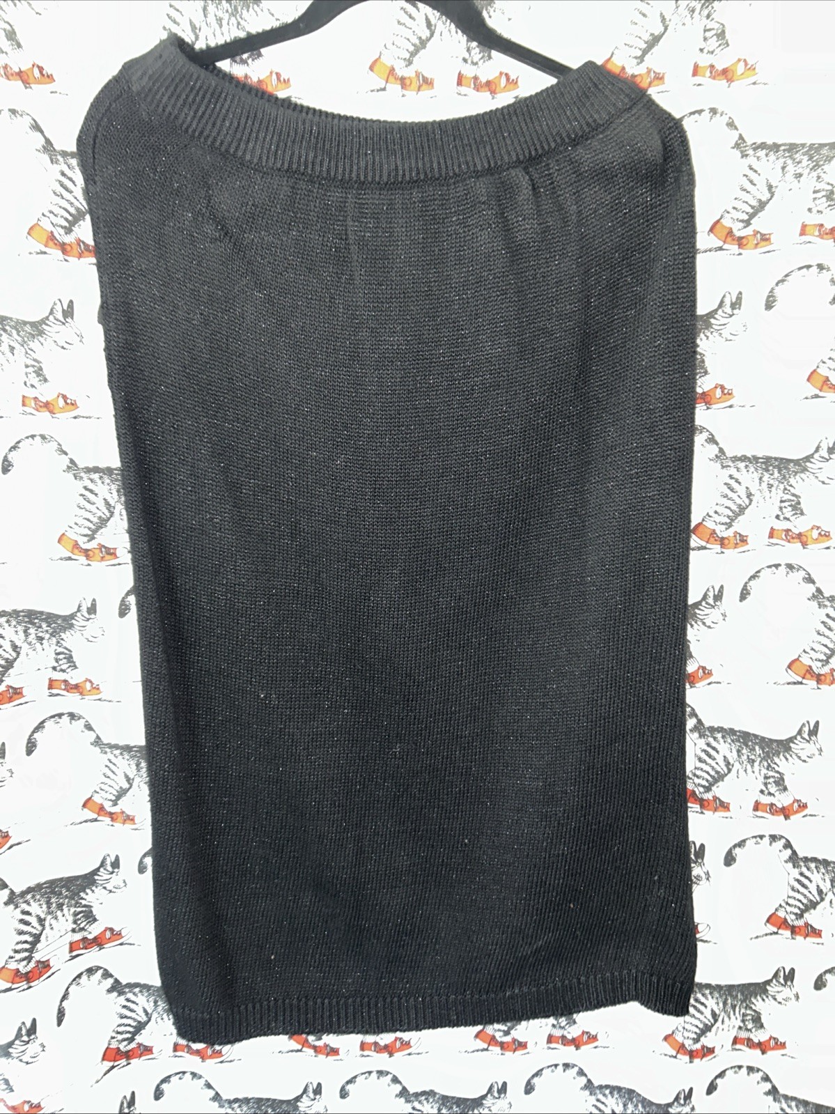 Eminent Sweater & Skirt Set Black Size M Gold Flower Beaded Embellished Top 80s