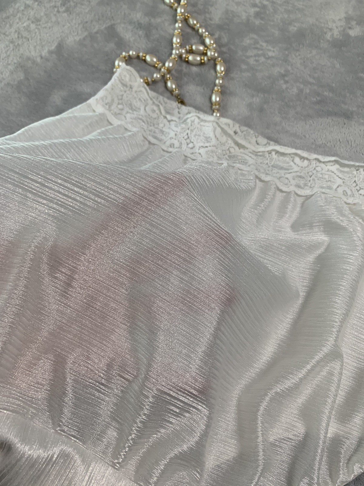 Vtg Glossy Sheer Stripe Nylon Granny Panty Brief PANTIES L 7 Bestform USA