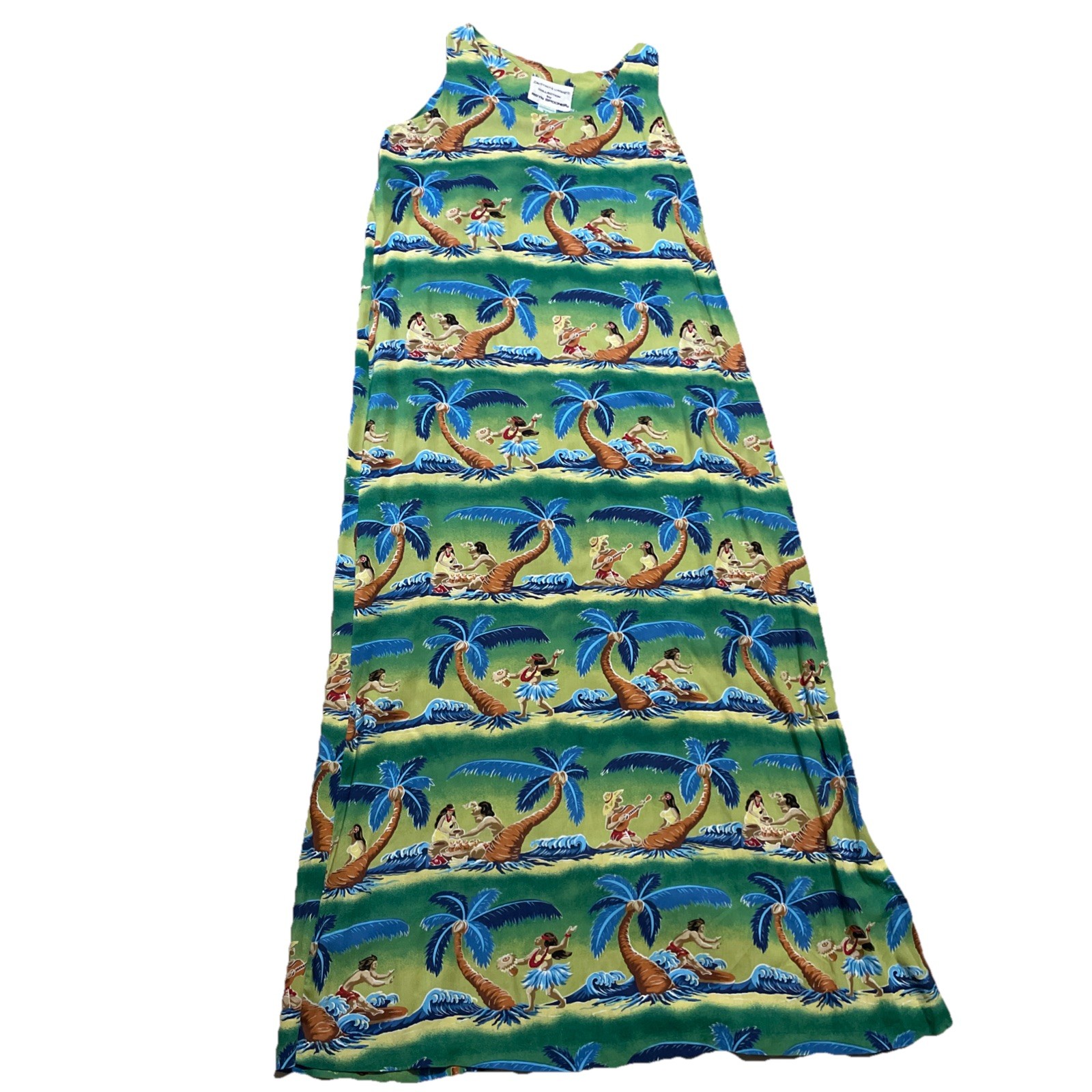 Reyn Spooner Dietrich Varez XS Hawaiian Hula Dancer Sheath Vtg Maxi Dress Surfer