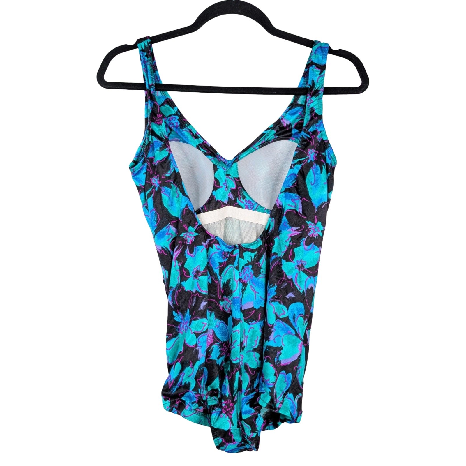 VTG 80s Maxine of Hollywood Skirted Swimsuit 14 Floral Deadstock One Piece