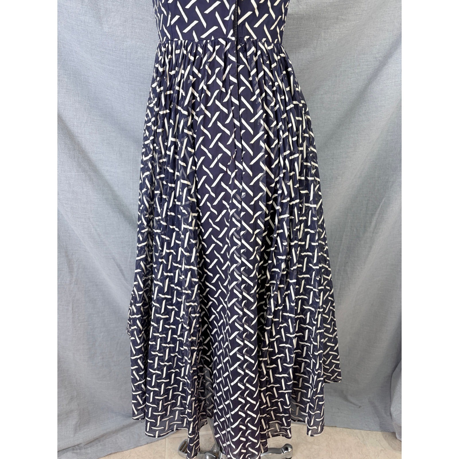 Vintage Marshall Field Young Chicago Shop Purple Geometric Fit Flare Dress AS IS