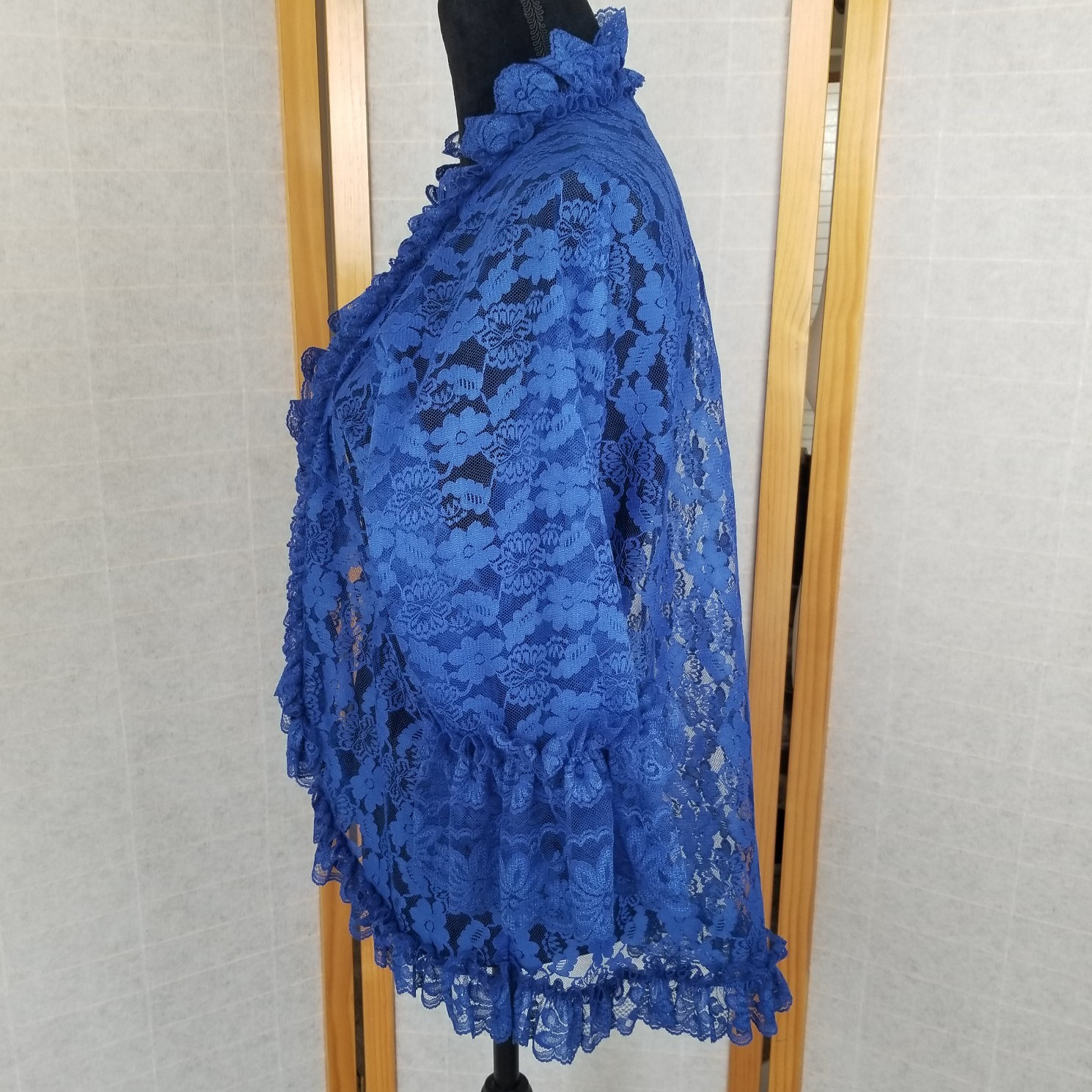 Vintage Boudoir Bed Jacket Royal Blue Medium Dolores for Poirette USA Made MWT