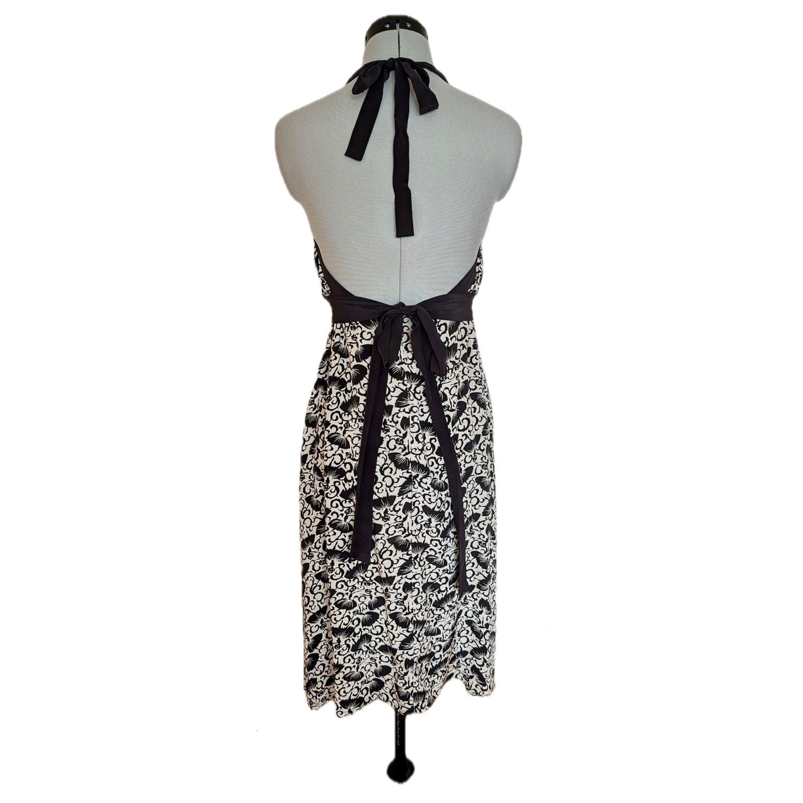 VTG Trashy Diva ASO Sophia Bush „Stay Alive” Dancer Print Silk Halter Dress Sz M