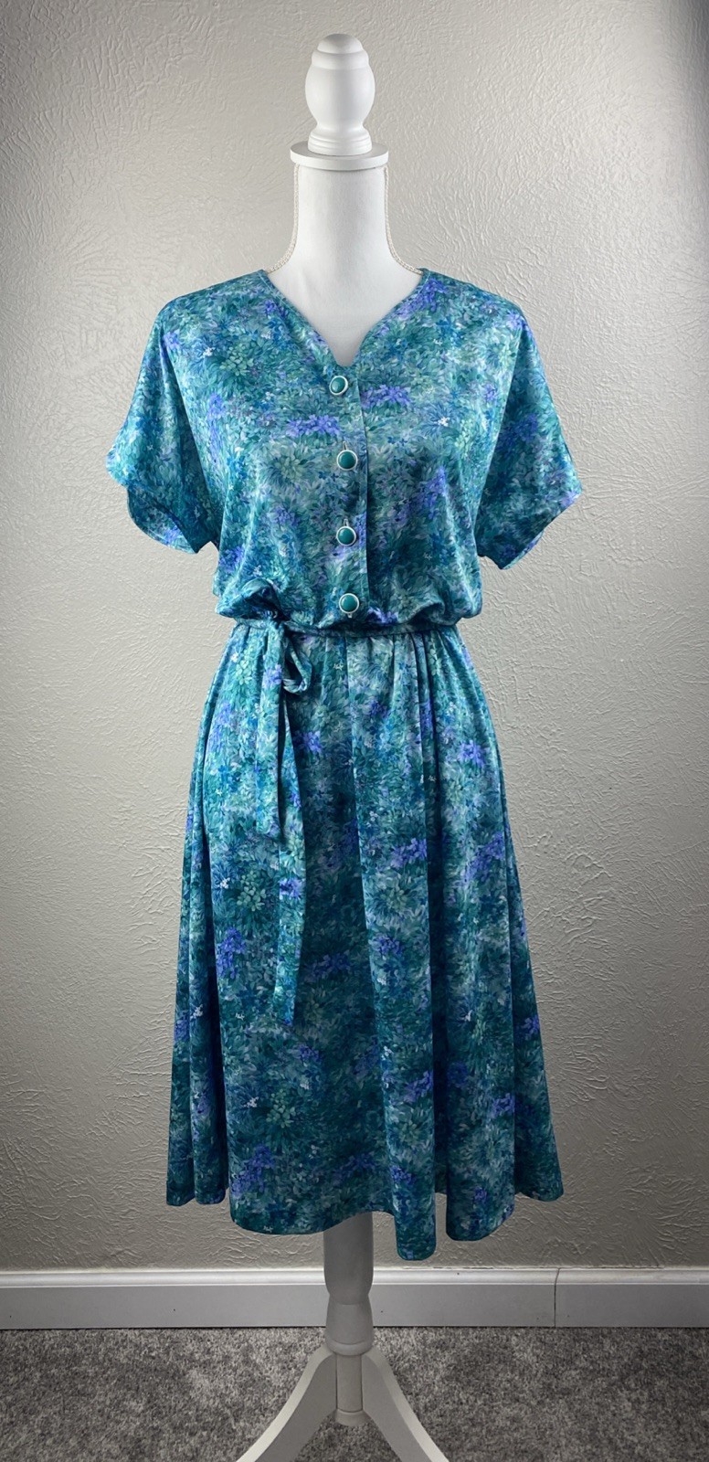 Heband Green And Blue Floral Dress