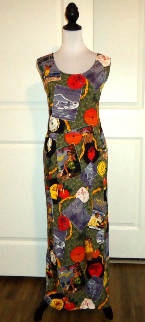 Reyns Spooner Hawaiian Aloha Dress With Hula Girls Diamond Head Etc Size-L