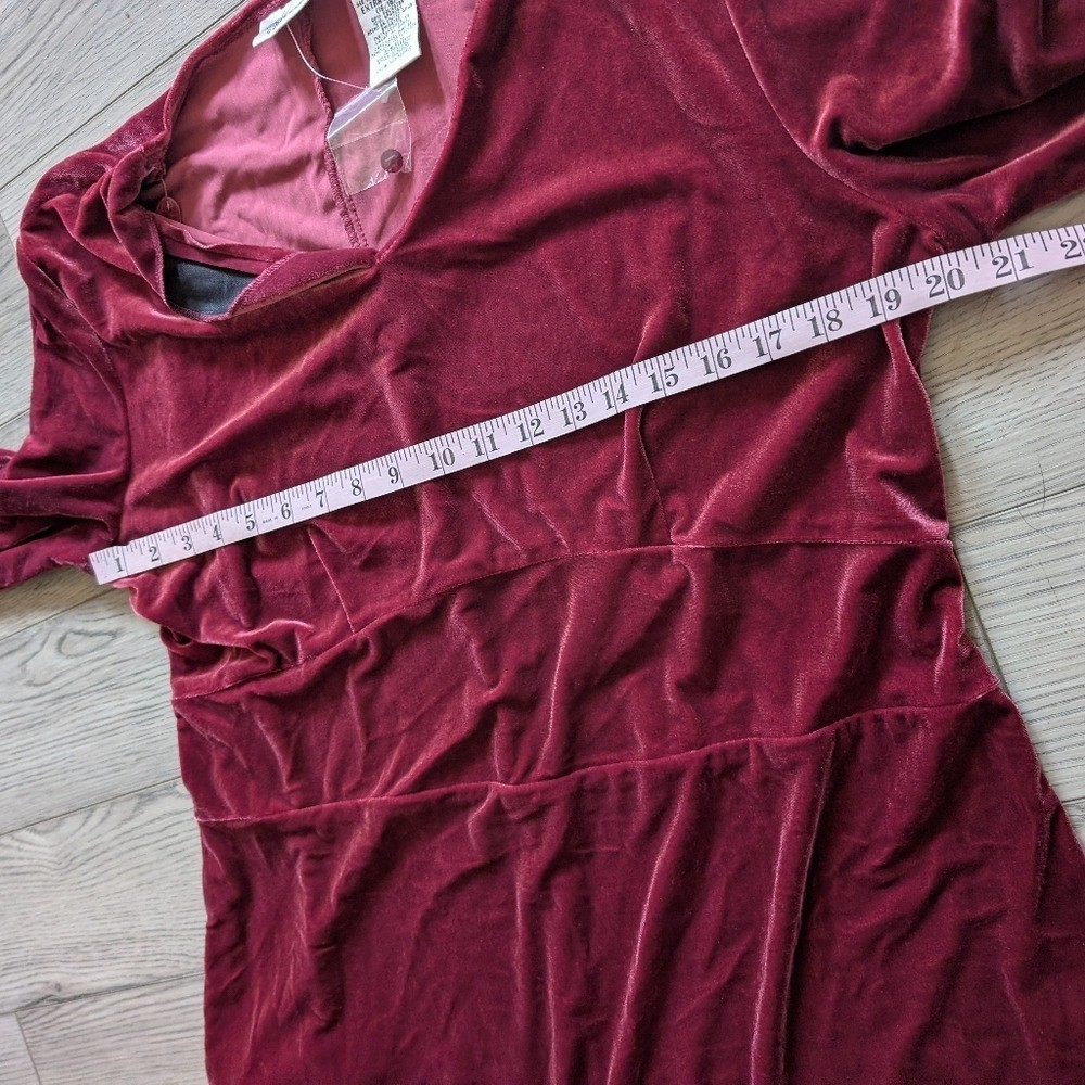 Vintage 90s Velvet Magenta Pink Whimsigoth Witchy Vamp Midi Dress Size XL