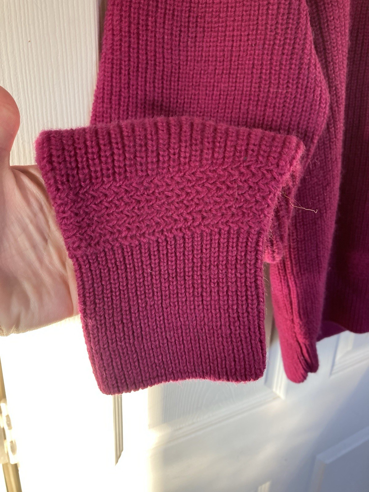 Vintage Wool Sweater XLT Chunky Fishermans Ribbed Knit 90s Preppy Pink Unisex