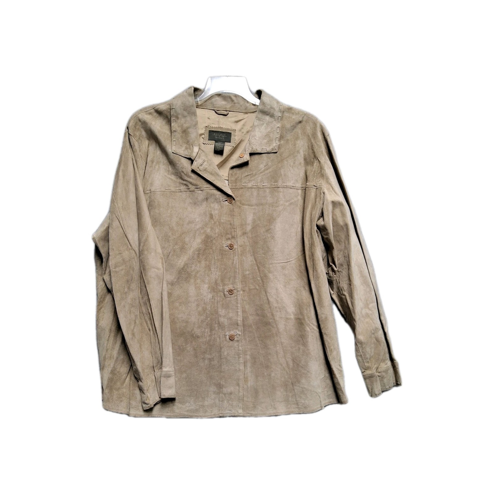 VTG Outfit JPR suede leather Shirt/Jacket Womens beige tan Western Size 3x Laced