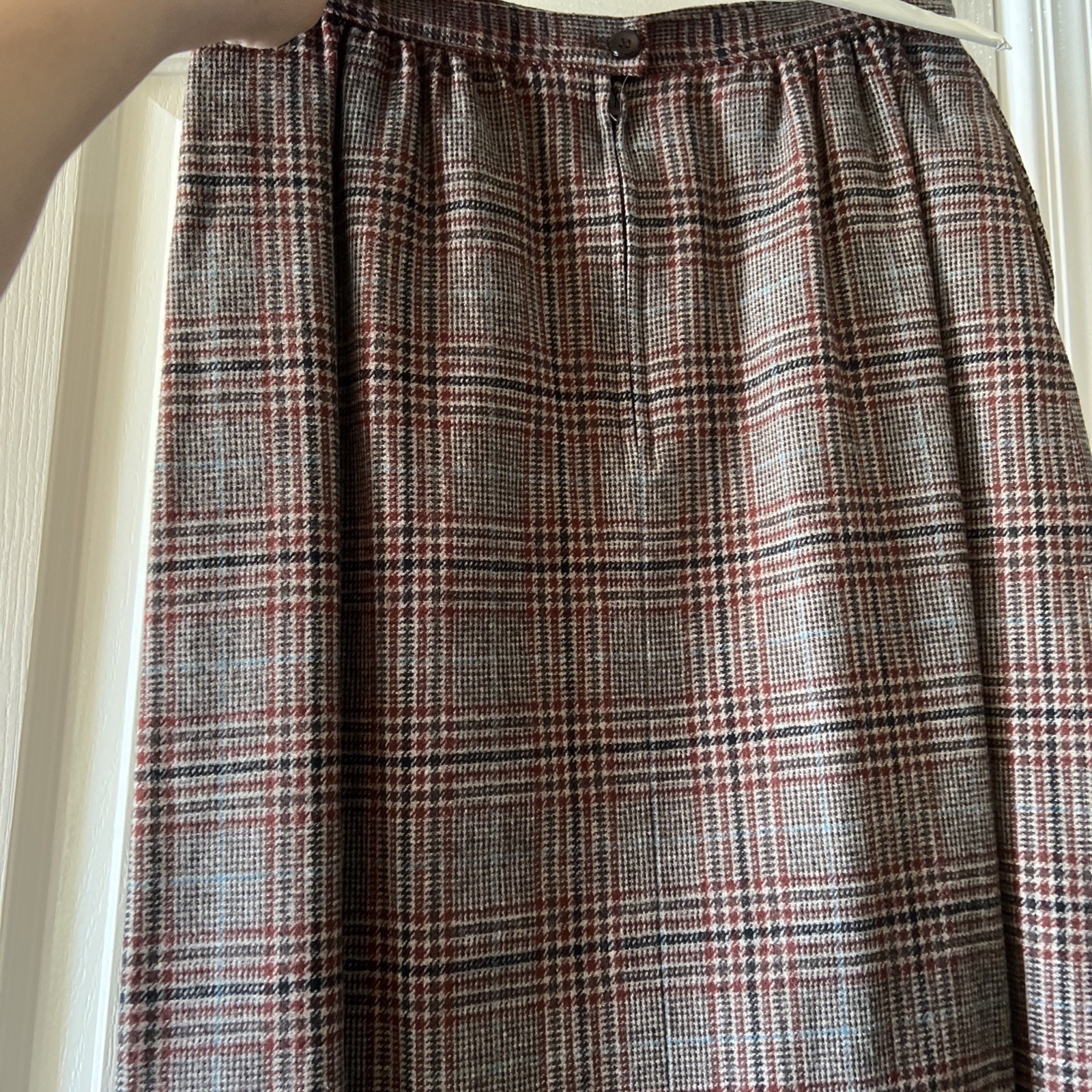 Pendleton Jacket & Skirt Set No Signs Of Wear Plaid Red Blue Brown Black Sz 14