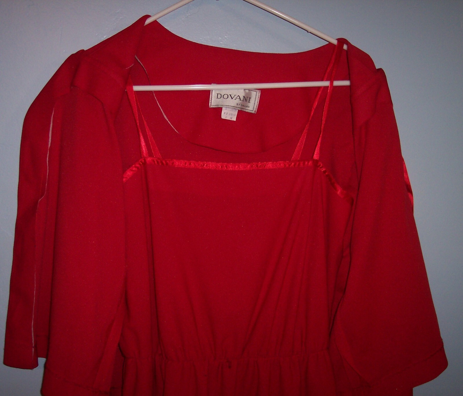 Vintage Dovani of Dallas Red Fancy 2 Piece Dress & Jacket Women’s Size 12 GUC