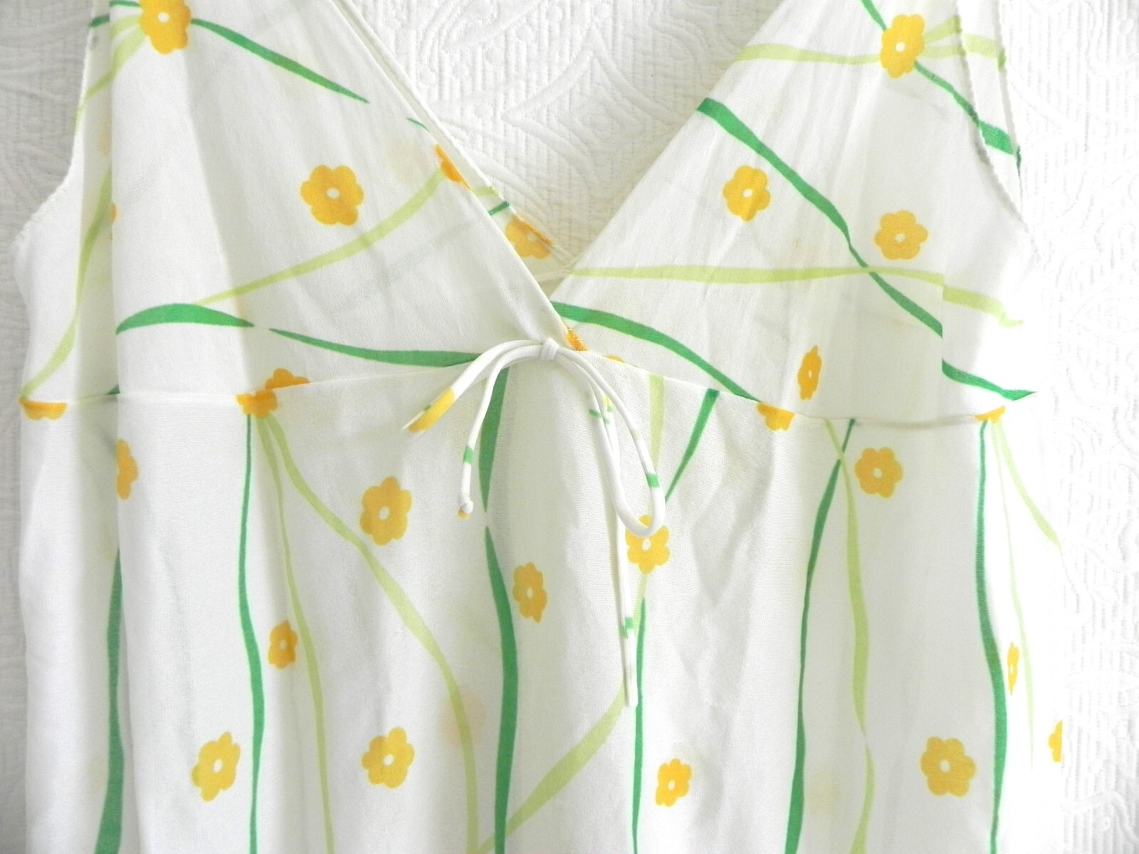 Vtg Lorraine Nightgown Maxi Sleeveless Floral Nylon Deep V-Neck Size M