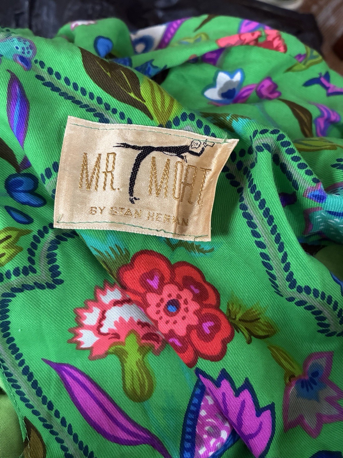 Mr Mort Stan Herman Green Psychedelic 1960 Maxi Dress Hippie Festival Designer M