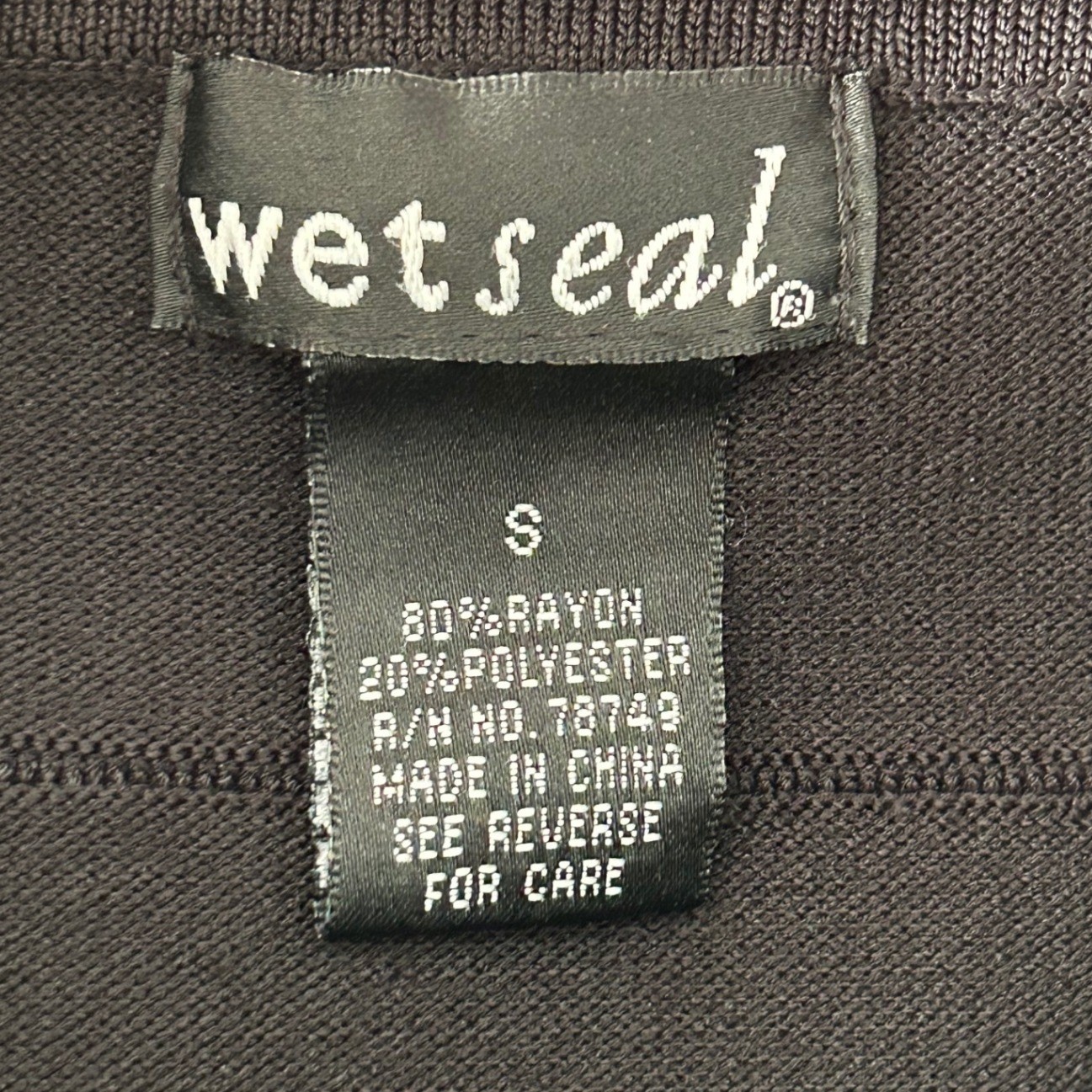 Wet Seal Vintage Black Pencil Mini Skirt Horizontal Ribbed Stripe Women’s Small