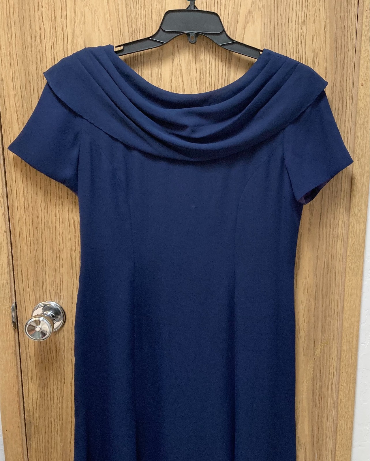 Vintage Depeche Mode by Yves Cossette 1940s Style Swing Dress Size 12 Navy Blue