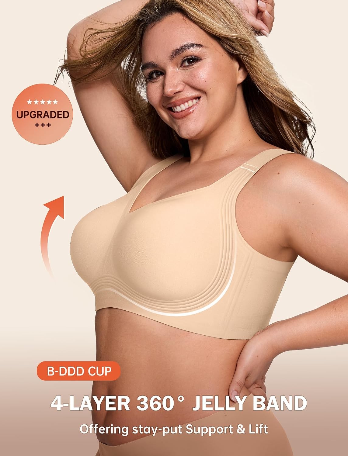 LetsJoli Bras for Women Supportive Wireless Push Up Bra Full Coverage No Underwi