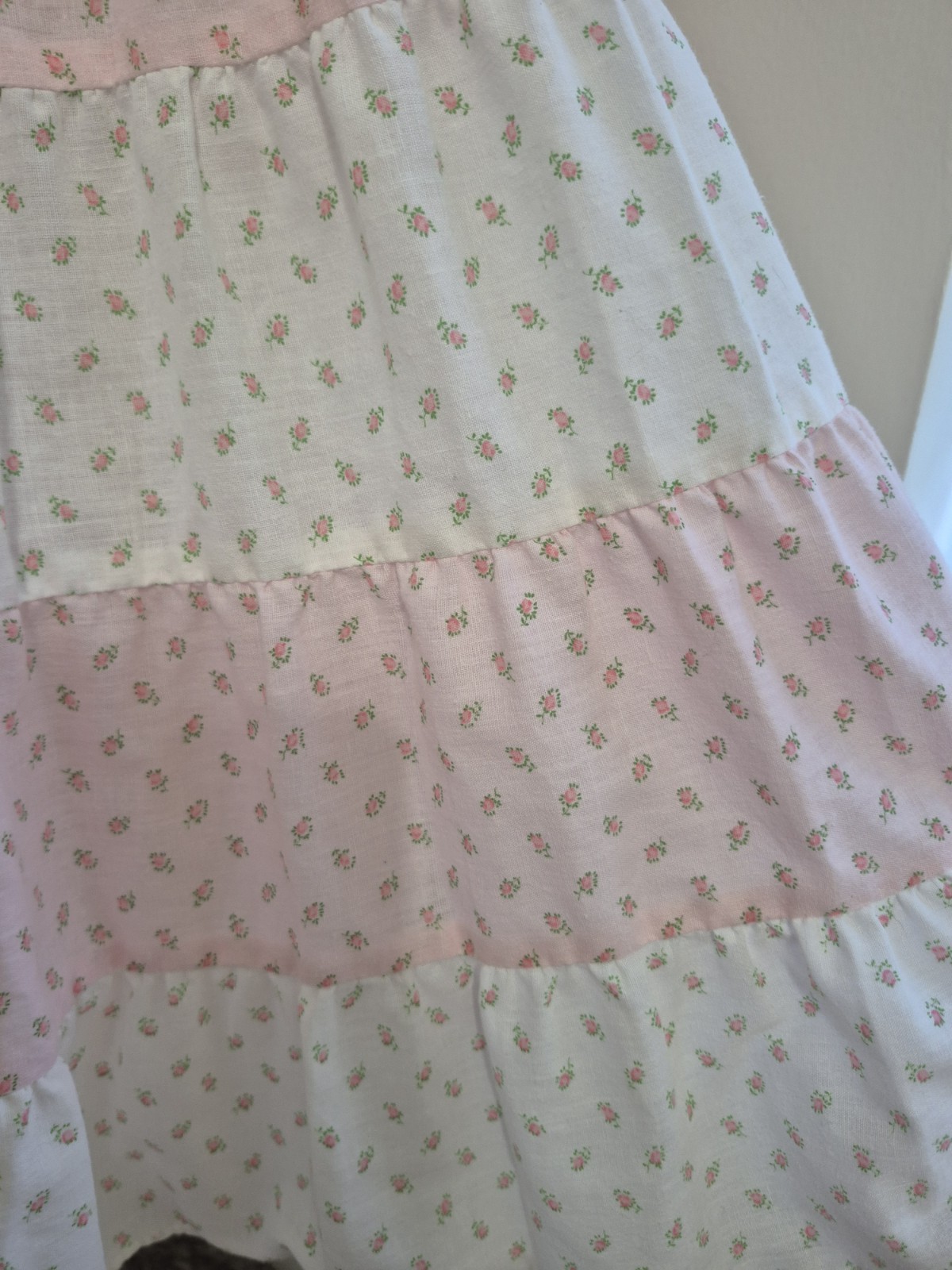 Vintage 70s Entourage Pink Floral Dress Cottagecore Prairie Sundress – S/XS