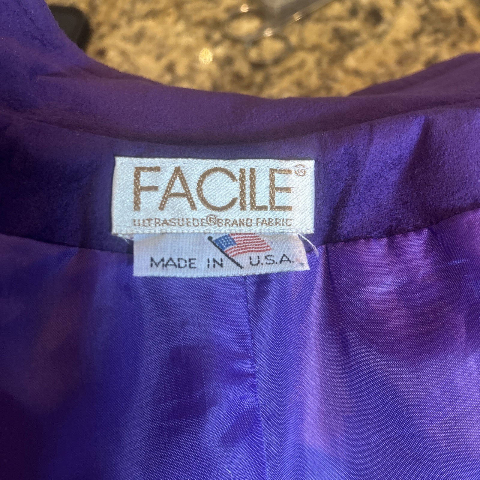 Vintage Count Romi Sz 12 Purple Ultrasuede Skirt Suit w Blouse GVC