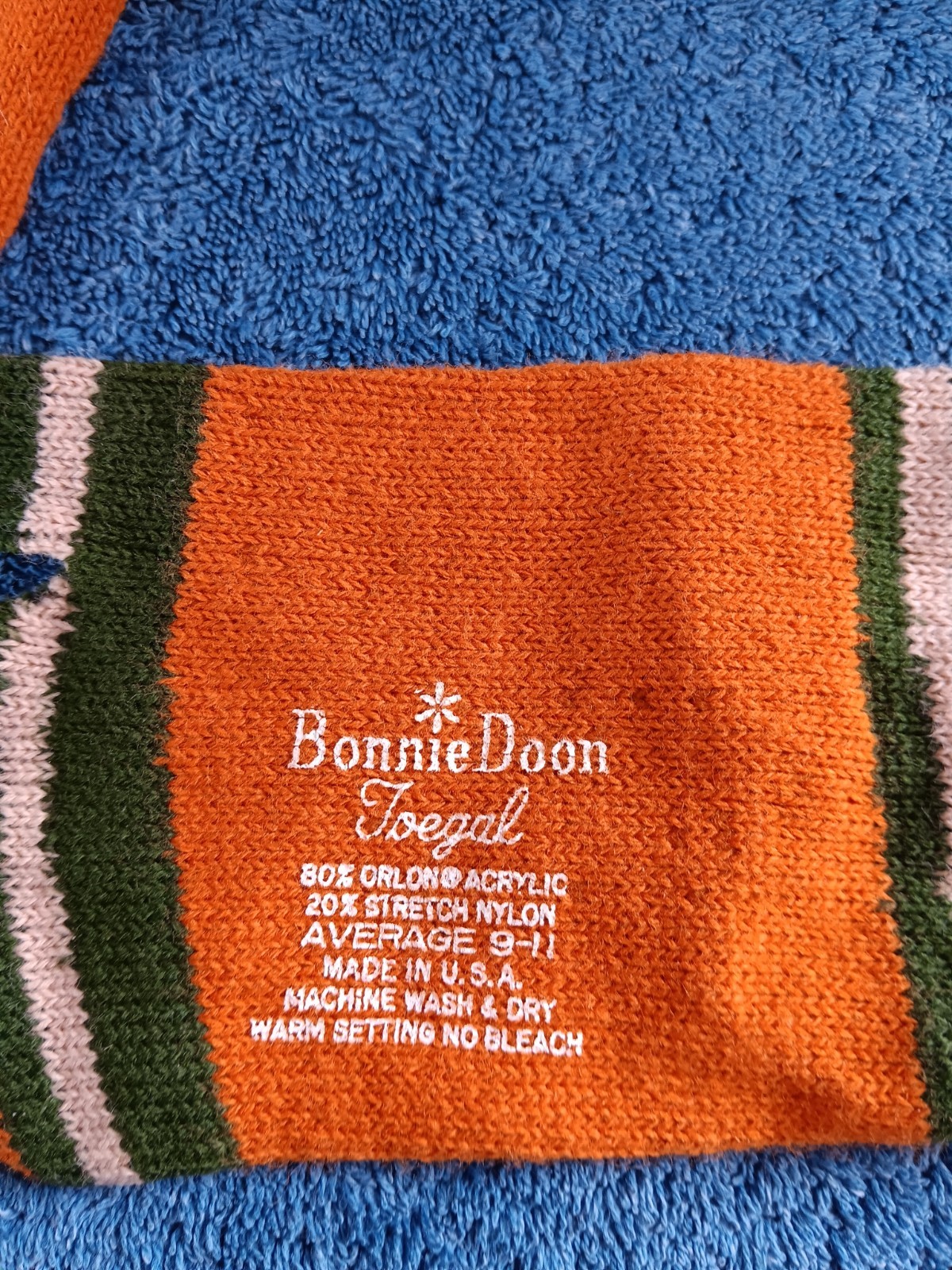 1970s Vtg Toegal Socks Tube Sox Knee Hi 9-11 Orlon Acrylic Nylon BONNIE DOON HTF