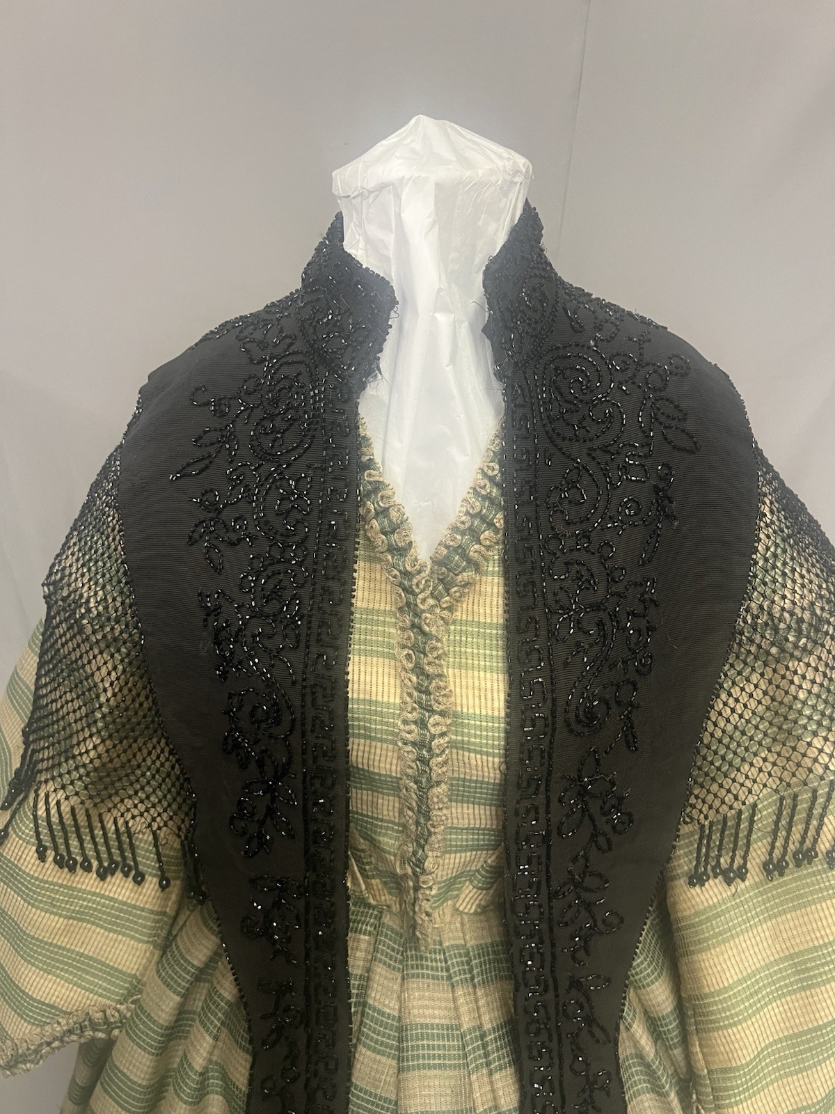 1880’s Silk Faille & Jet Beaded Mantel