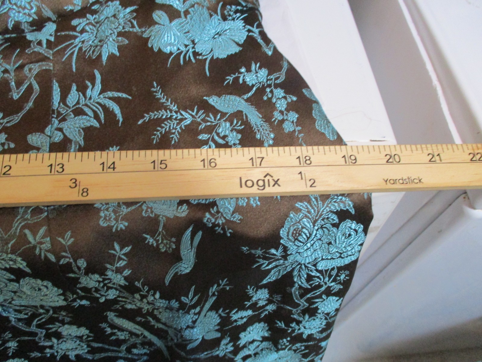 Vintage Asian Embroidered Silk /Rayon Coat/Jacket – Turquoise- Brown -S- M (38)
