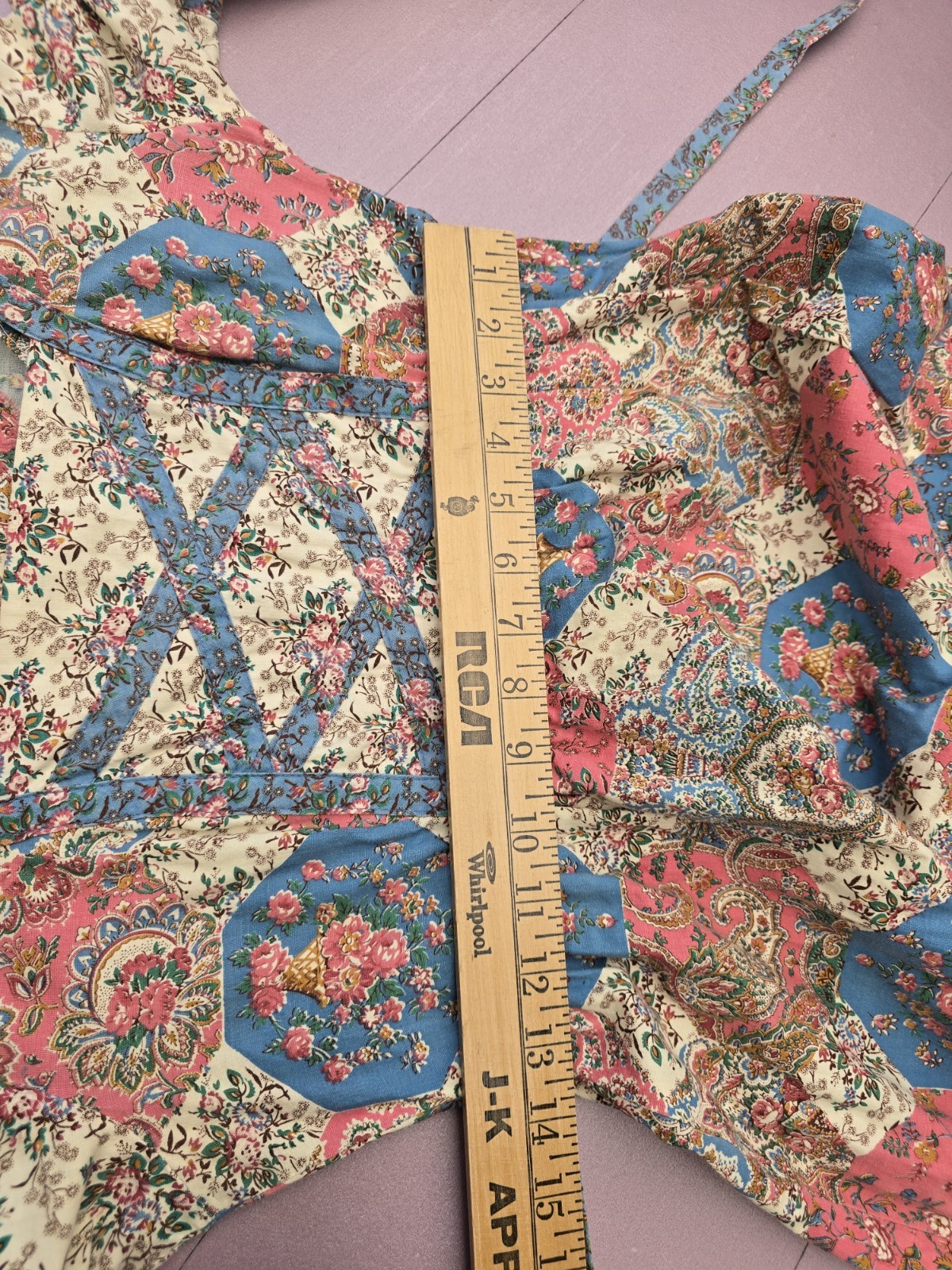 Vintage 1970s Vicky Vaught Prairie Maxi Dress Floral Patchwork Bell Sleeve S