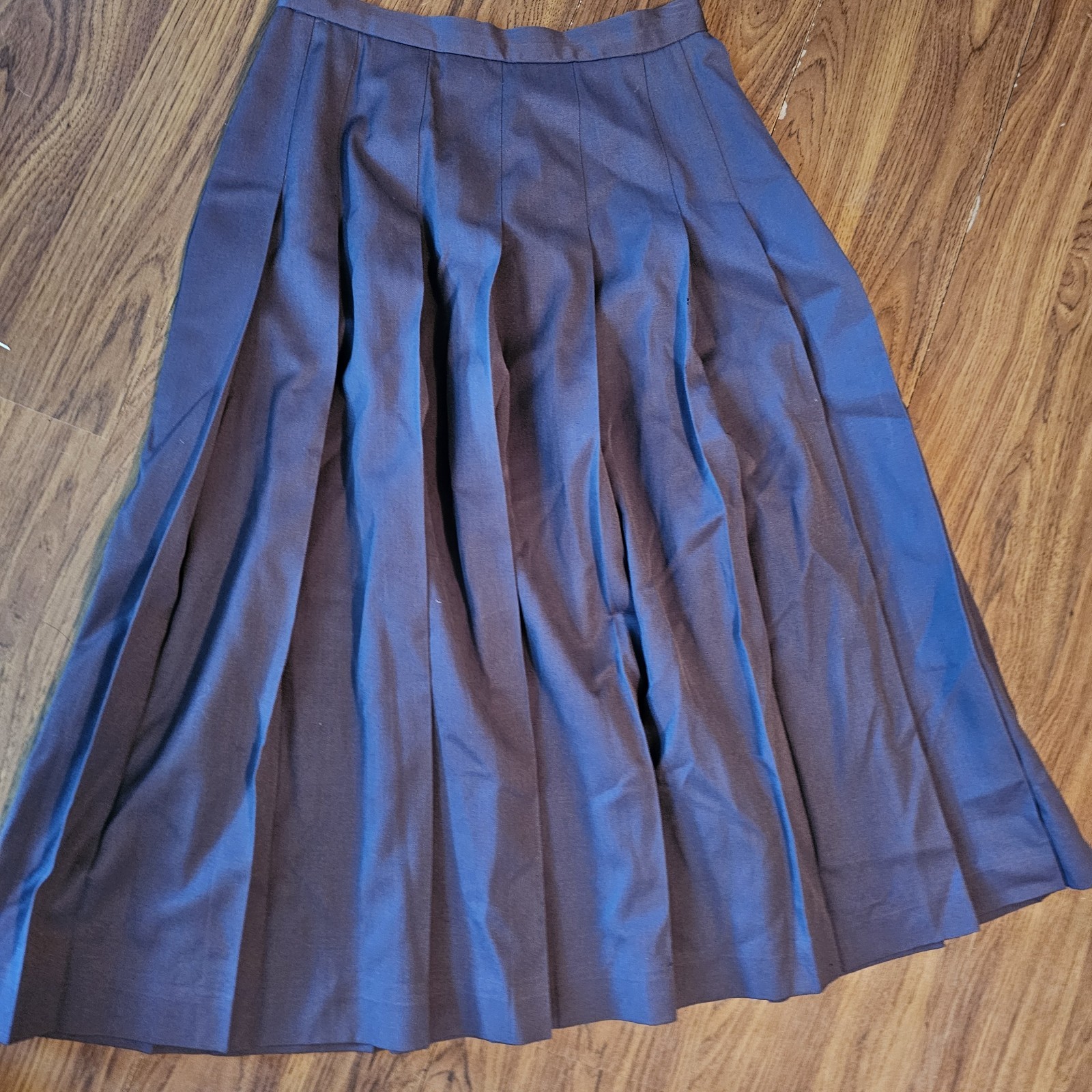 VTG Long Maxi Skirt Pleated Wool Brown Women’s 12 Stanley Blacker Cottage Core