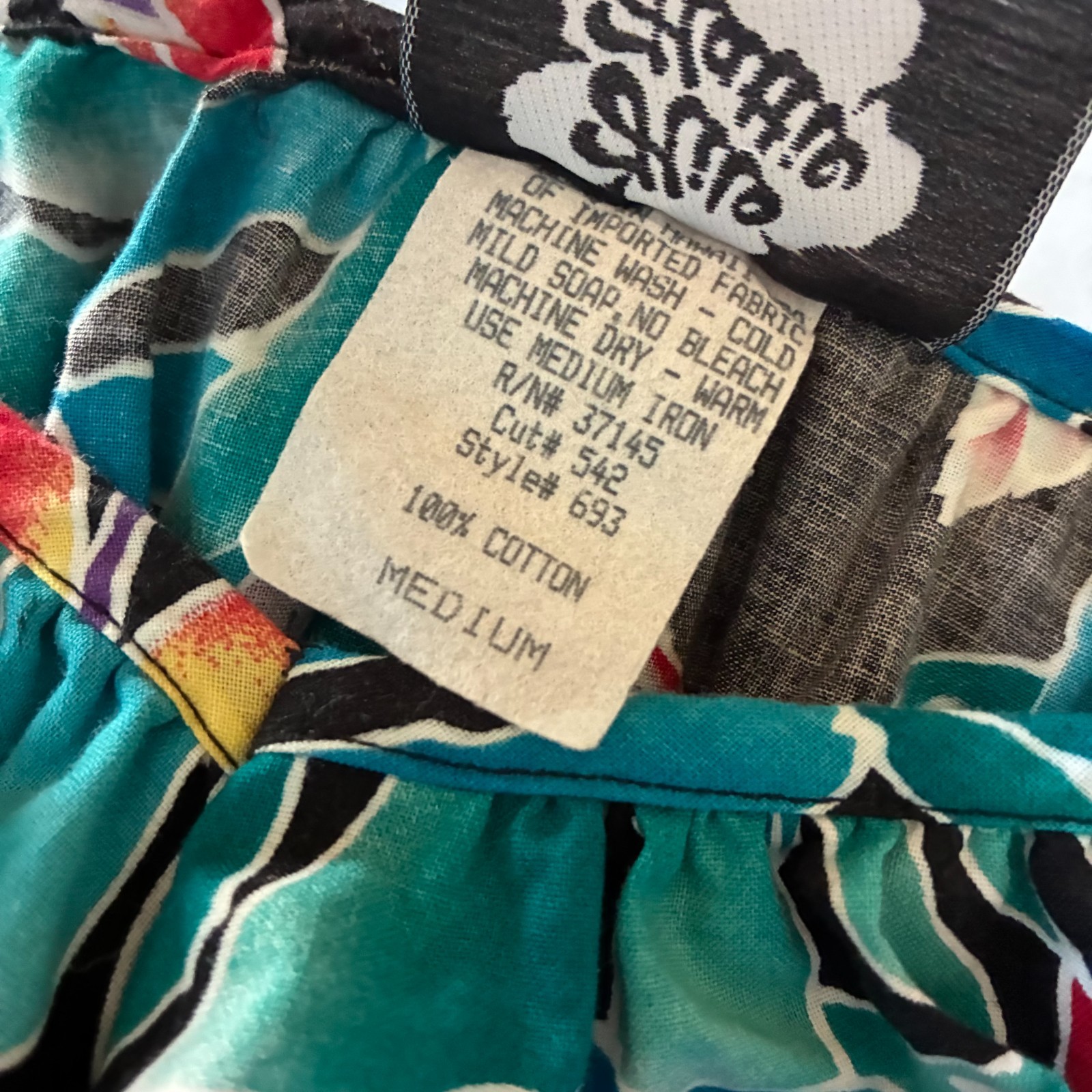 Vintage Hilo Hattie Maxi Full Length Dress M 100% Cotton Hawaiian Ruffle Flowy