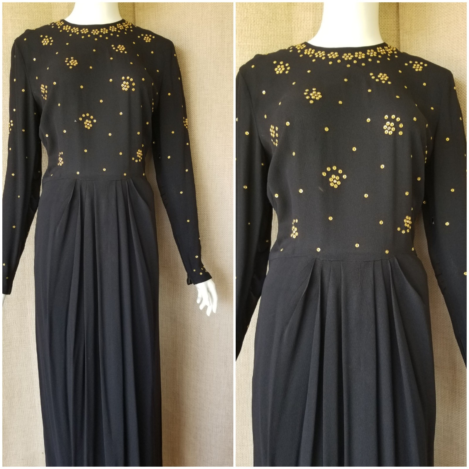 1940’s -Lot of 5- Glamorous Stunning Womens Vintage Clothing Dress Velvet Satin