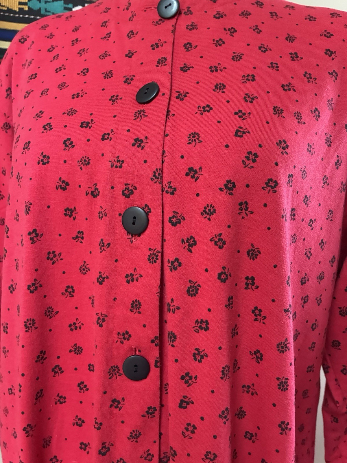 Vintage 1980s ZERO TO 9 Cherry Red Drop Waist Long Sleeved Dress Shoulder Pads M