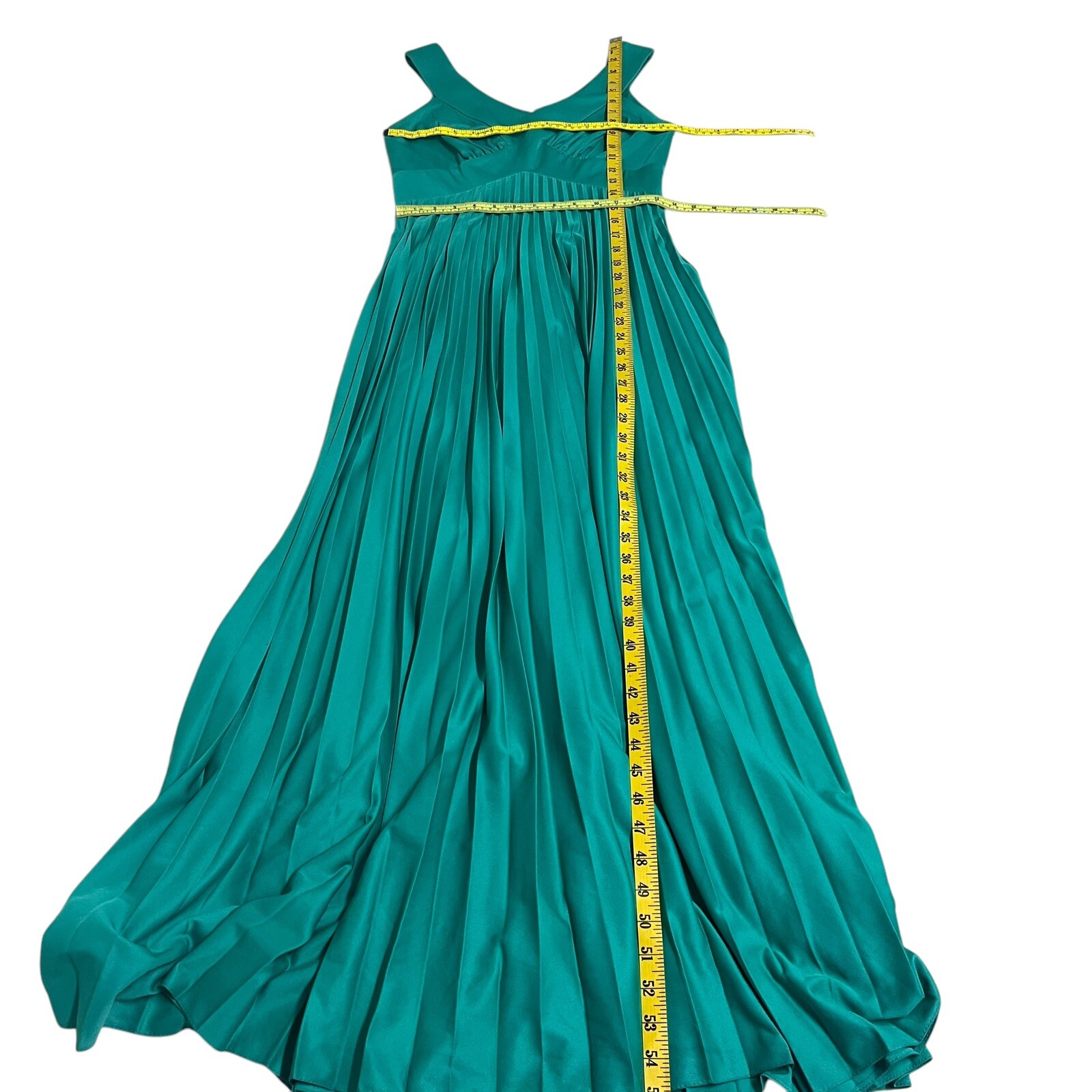 Vintage 1970’s Jac-An Green Pleated Maxi Dress Sleeveless **Please Read**