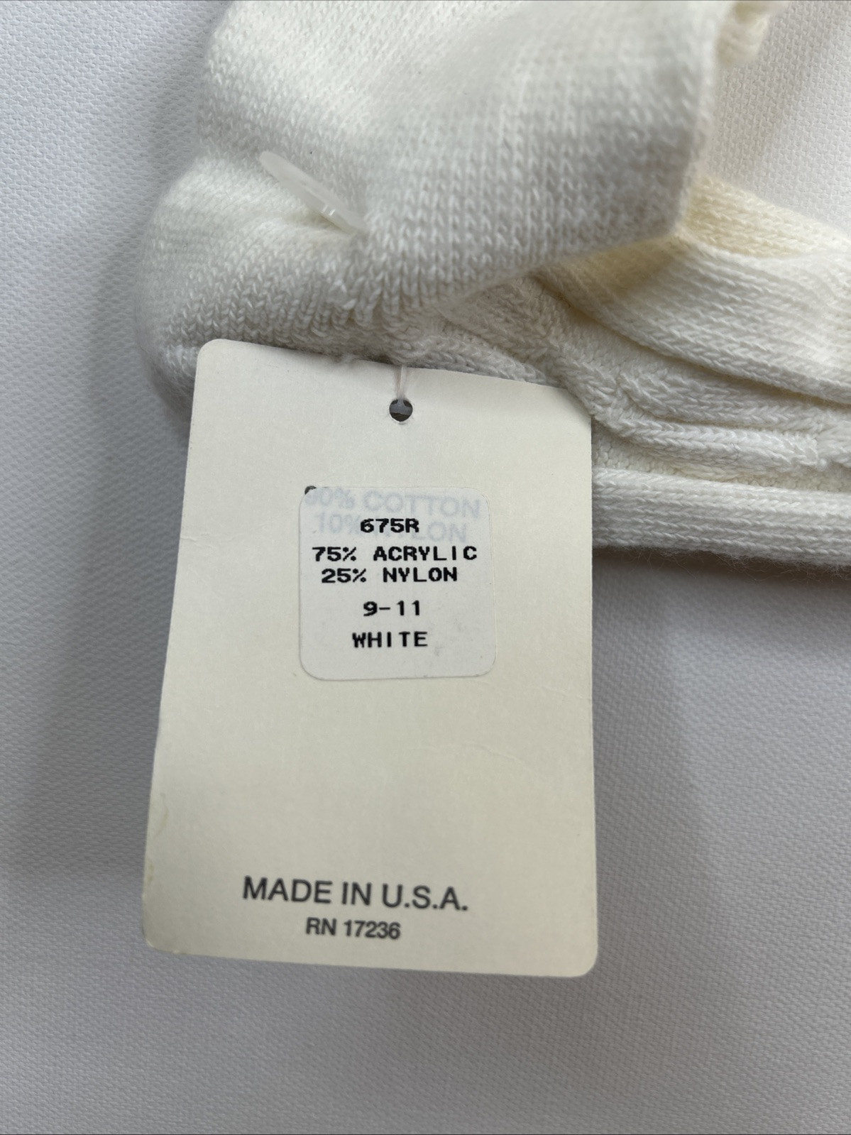 VTG Socks Hosiery 80’s Cable Knit NOS 9-11 19″ USA Stocking School Girl Misses