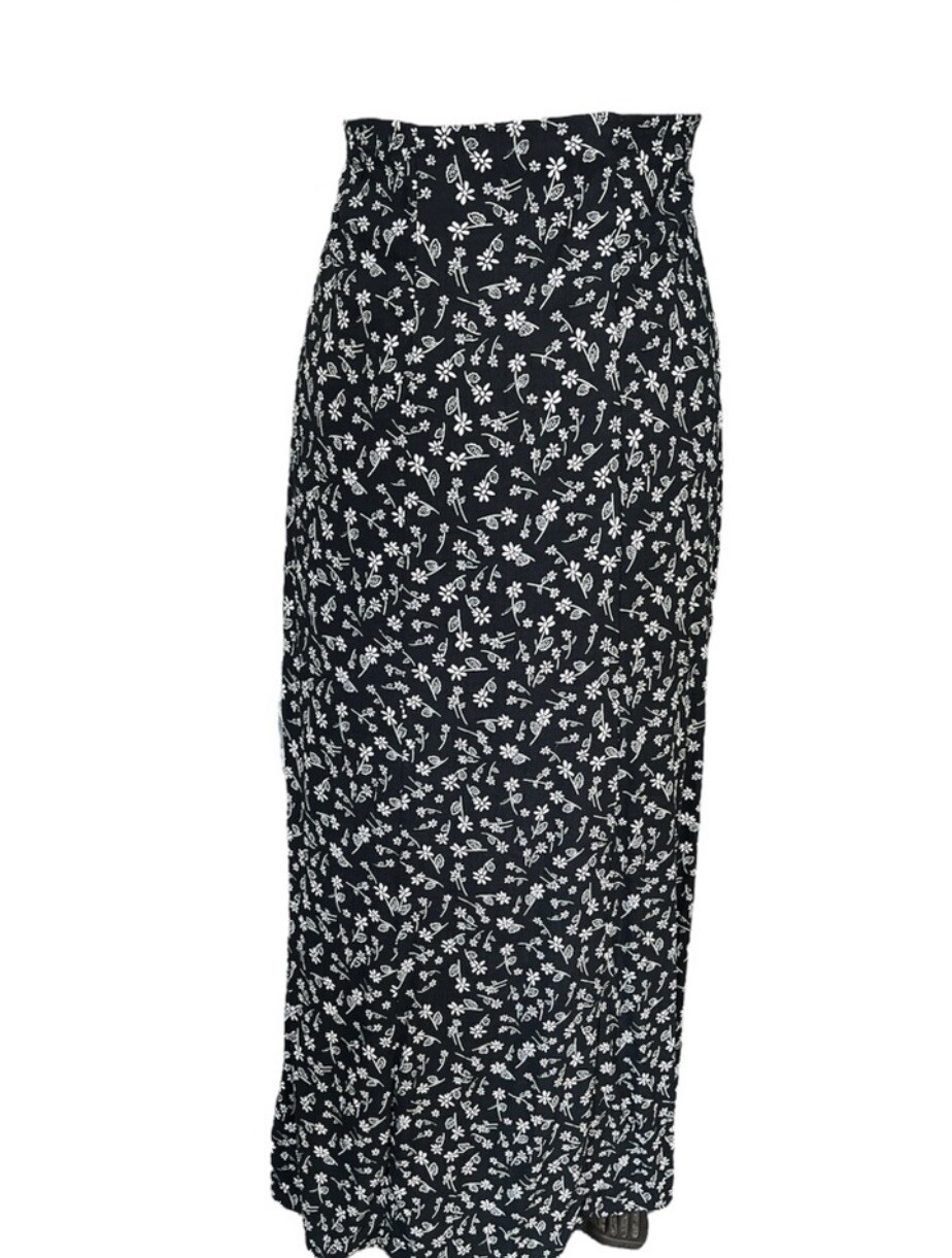 ELLEN ASHLEY VINTAGE 80s EUC SIZE LARGE BLACK/WHITE MAXI SKIRT