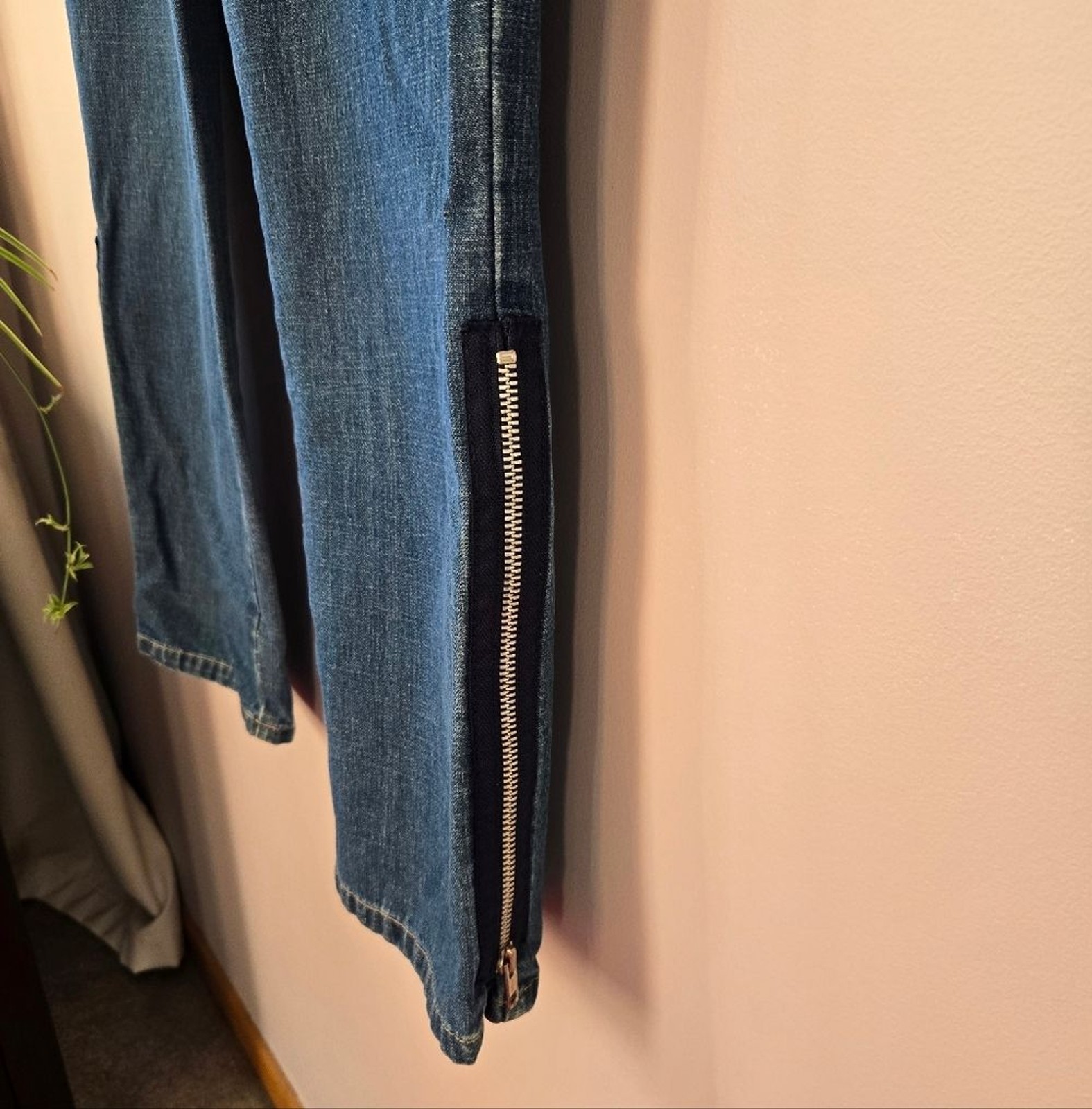 VTG Tommy Hilfiger Y2K High Rise Straight Leg Jeans Side Zip Ankle Size 12