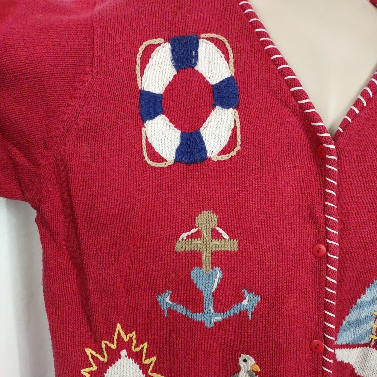Ocean Sea Theme The Quacker Factory Knitted Vintage Sweater Women’s Size Medium