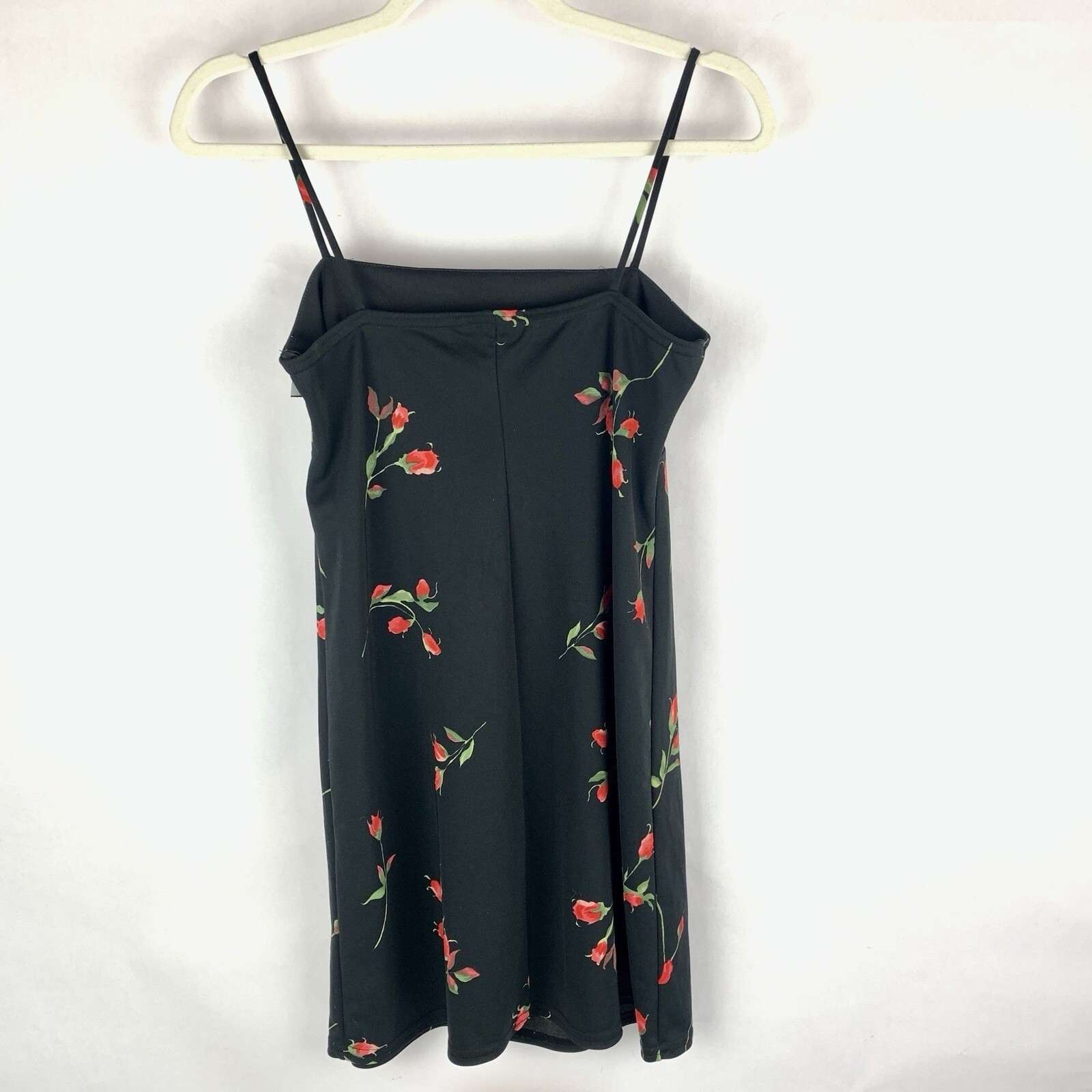 Vtg Y2K Romantic Mini Dress Small? Dark Floral Fairy Grunge Black Whimsigoth