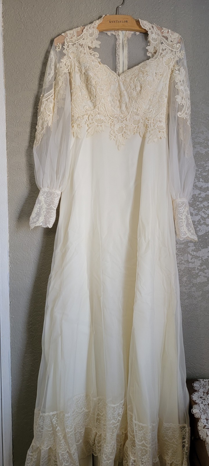 Vintage Victorian bridal Dress Praire Style Lace ivory wedding cottage core