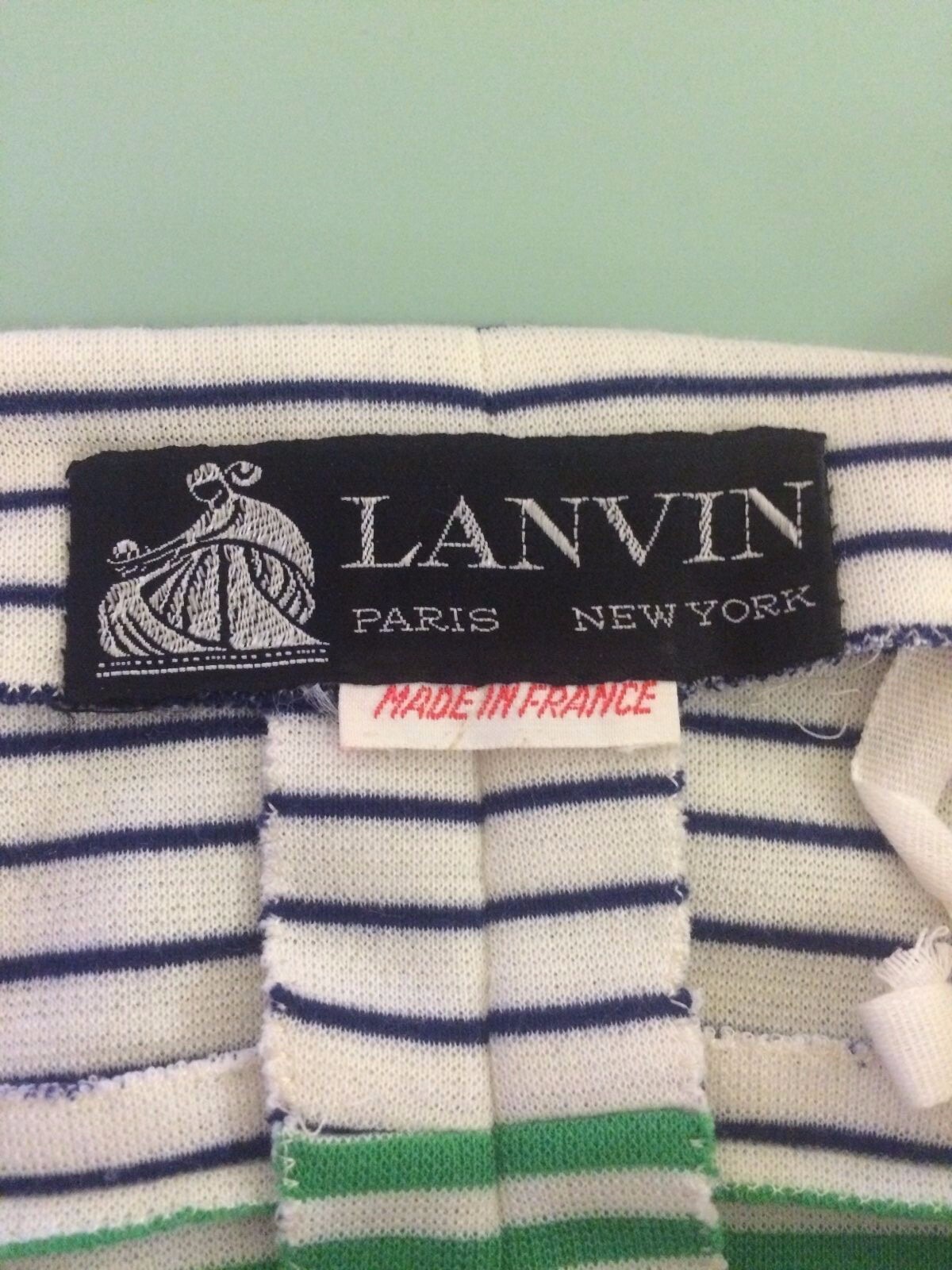 Lanvin VTG 1960s Blue White Striped Crop Tank Top and Skirt Dress Ensemble XS 0