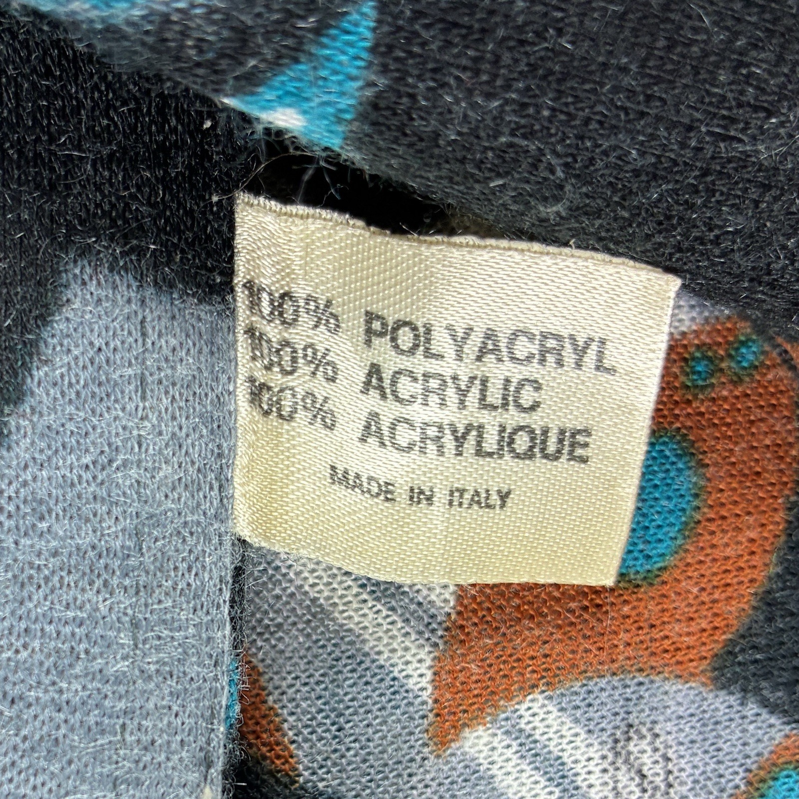 VTG 60s Women’s Jacobson’s Italy Mod Cat Print Long Sleeve Dagger Collar Top M