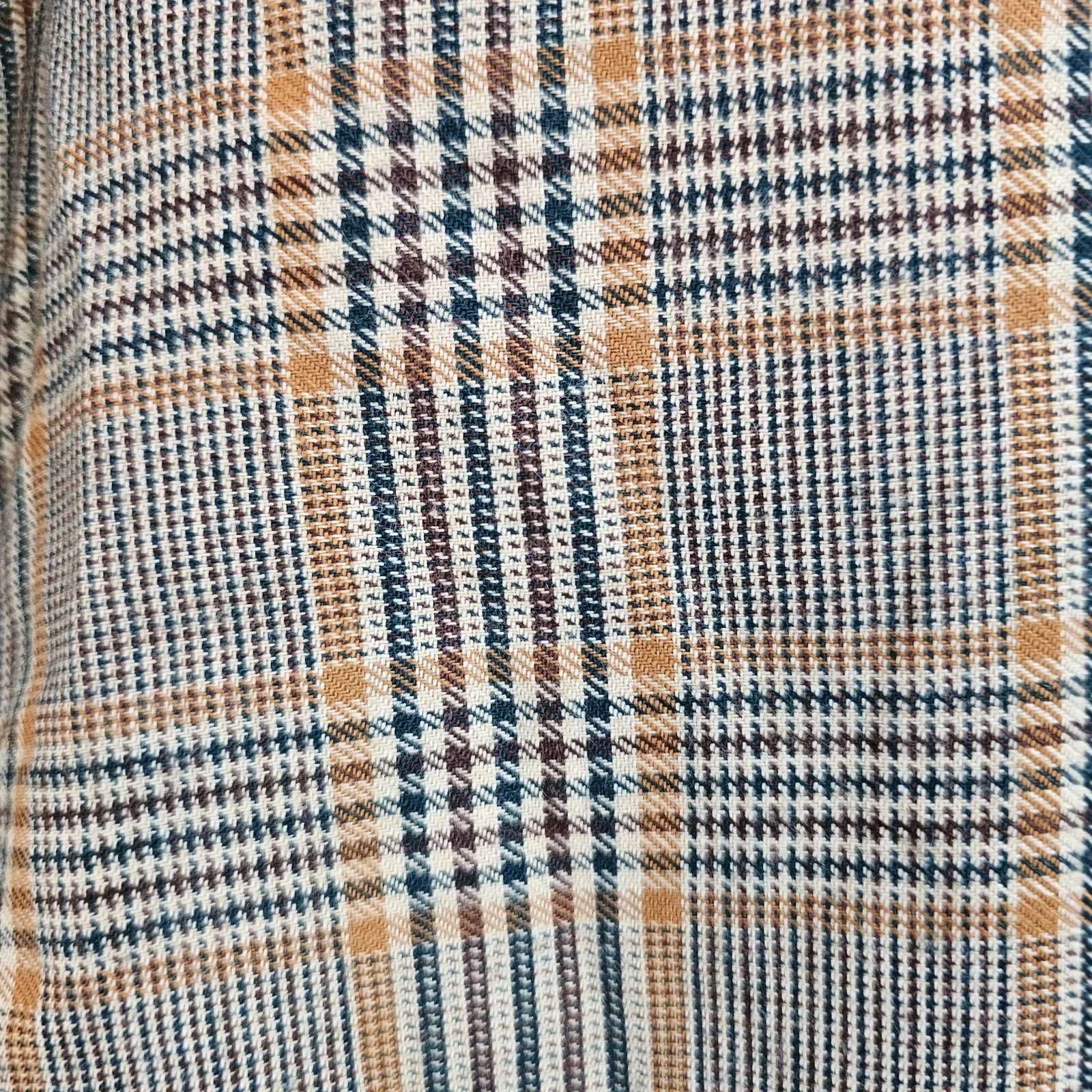 Vintage 1960’s Dress Shift Mod A-line Plaid Front Zip Band Collar Half Sleeve