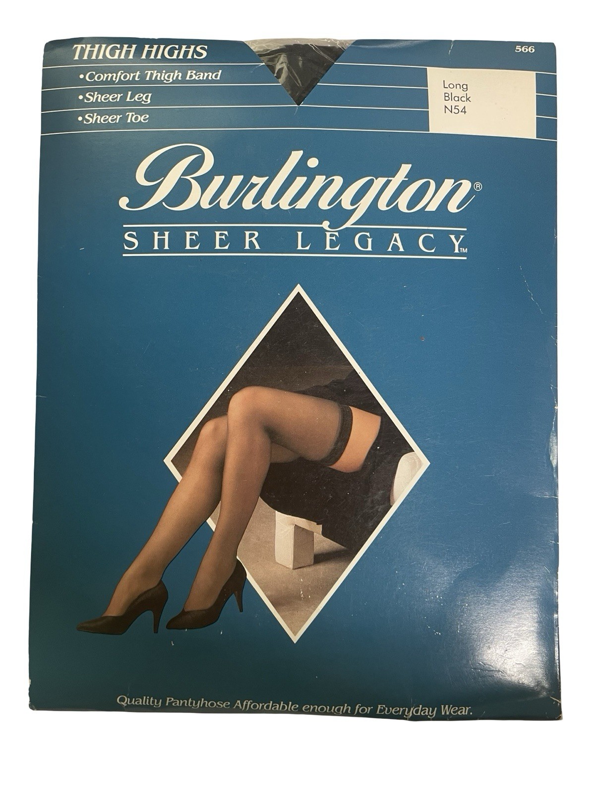 Vintage Lot Thigh High Pantyhose 3 Pair Black Tan Taupe USA Made Name Brands