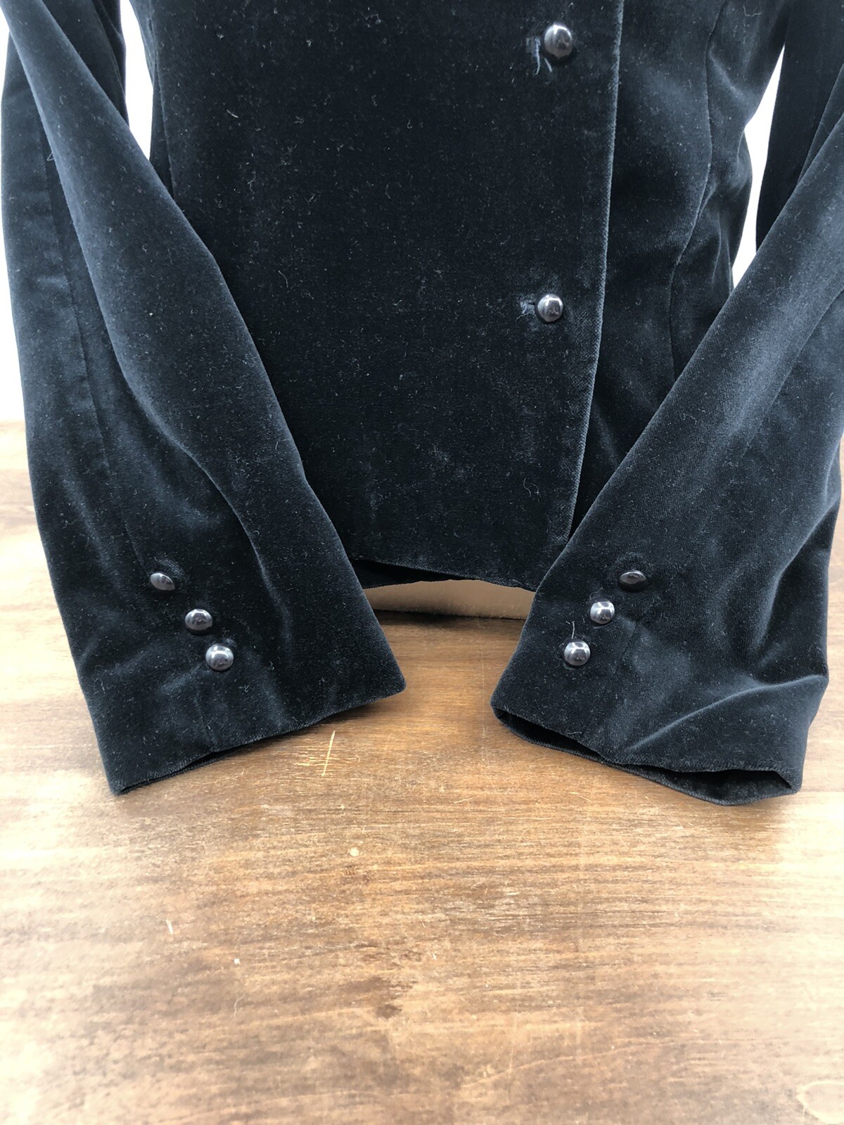 Vintage Carroll Reed Women’s Black Cotton Velvet Blazer Jacket Size Medium