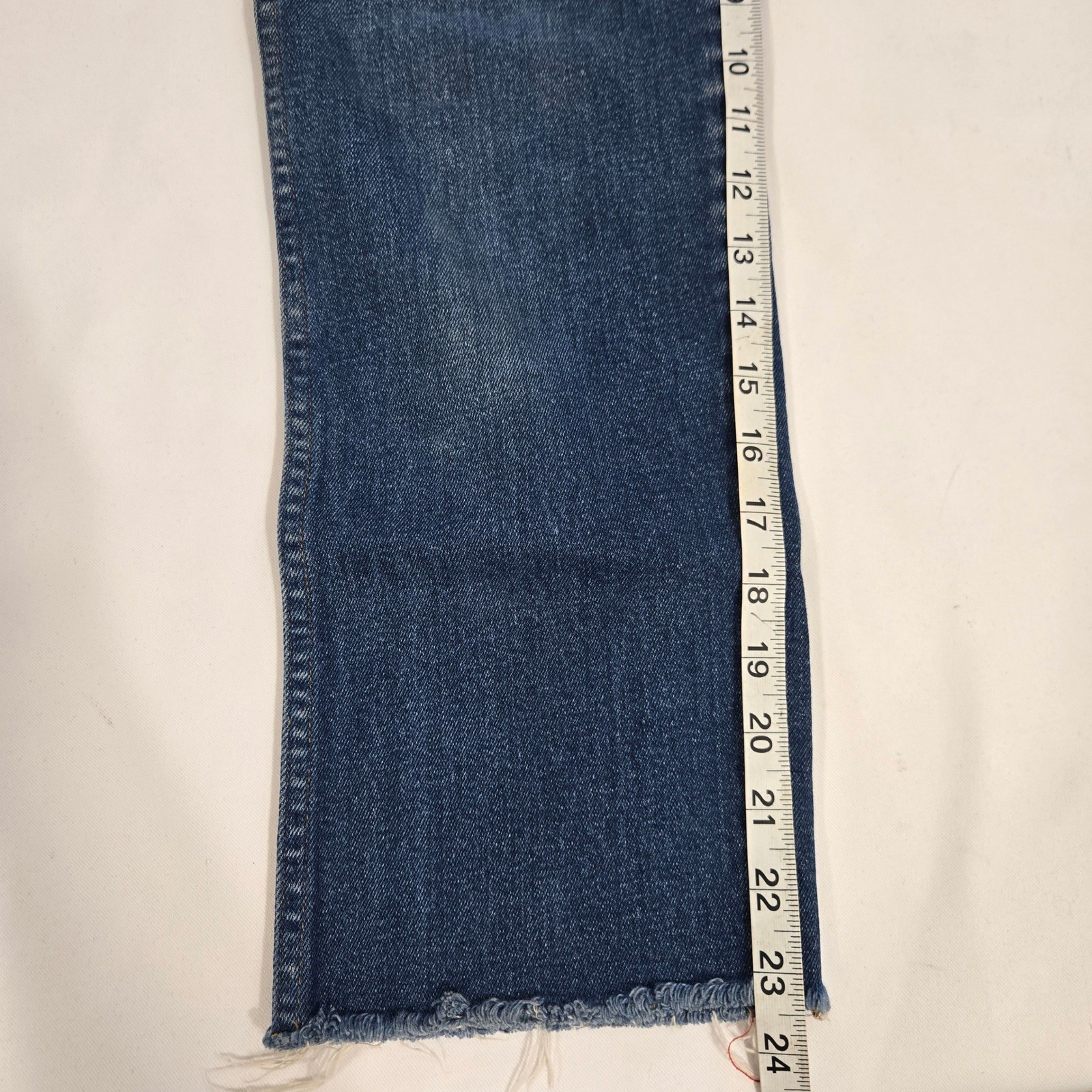1980s Vintage Dee Cee High Waist Jeans Frayed Hem Straight Leg Denim Retro 00