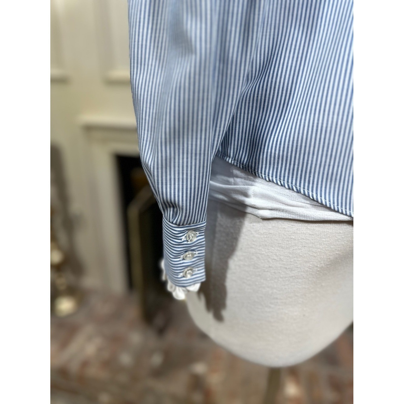 Oak Hill Shirt Size 14 Blue Striped Vintage Coquette Grandmacore