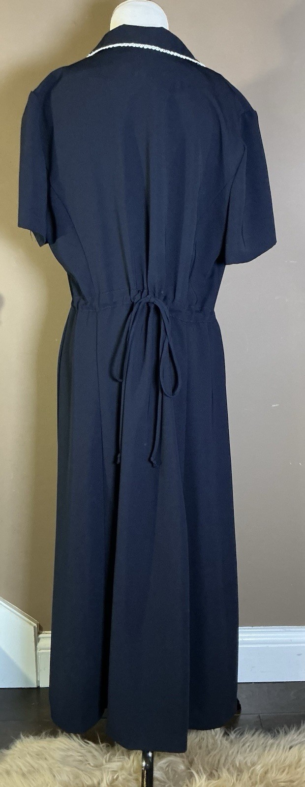 Vintage Julian Taylor 80s 90s Button Front Tie Waist Maxi Dress Cottagecore