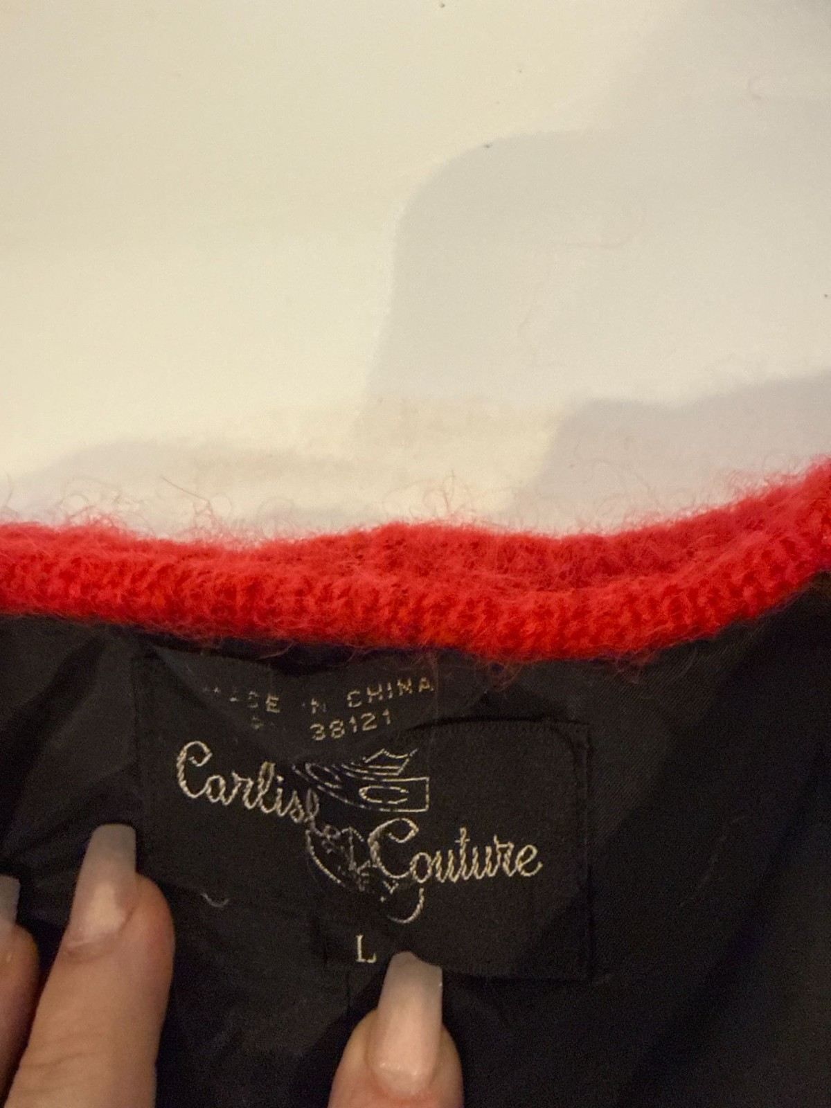Vintage 80s Red Graphic Oversized Mohair Knit Jacket Statement Piece