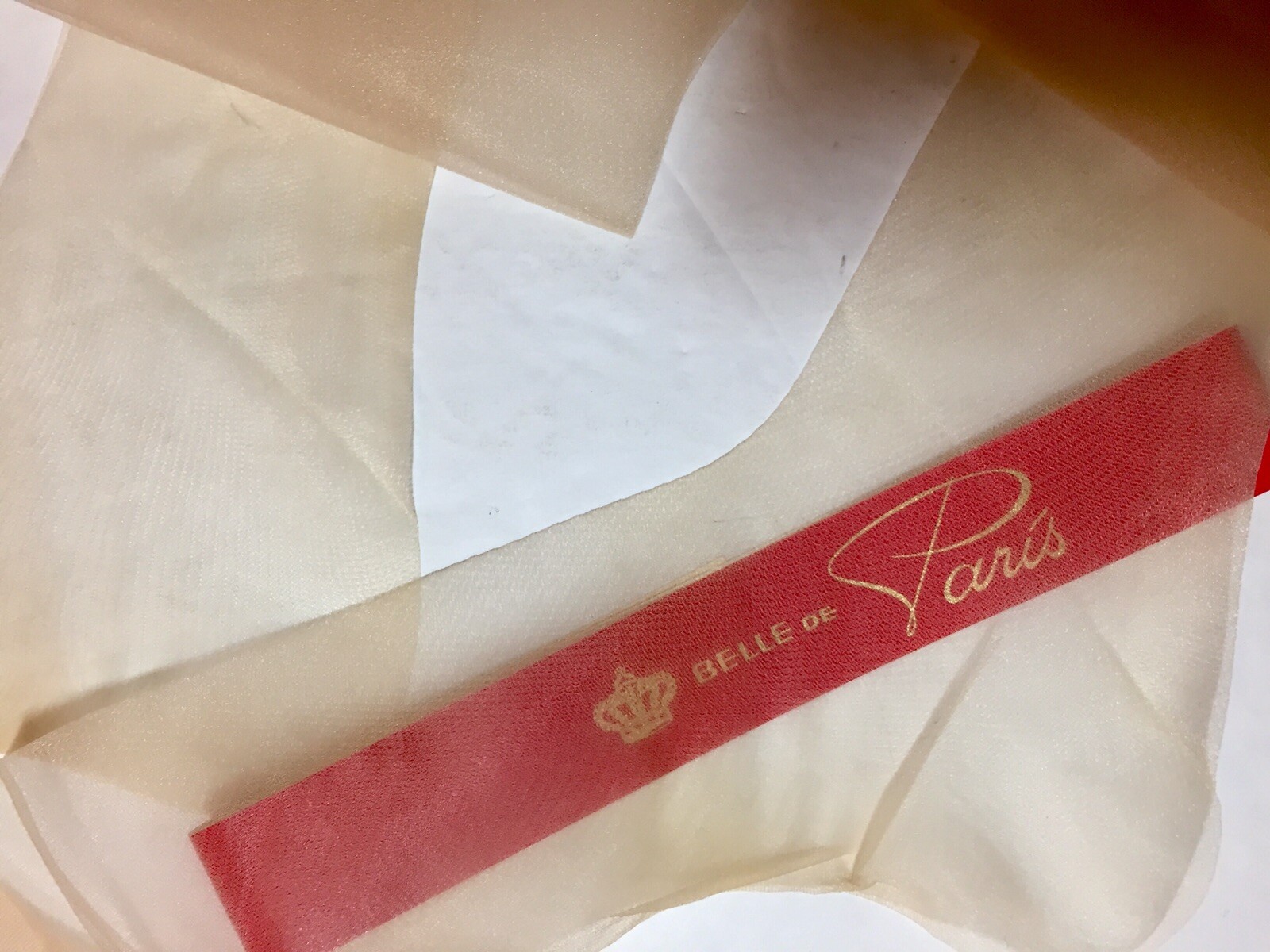 6 Pairs Nylon Stockings Belle de Paris 9 1/2 X 31 1/2” Vintage 4” Toe Nude Heel