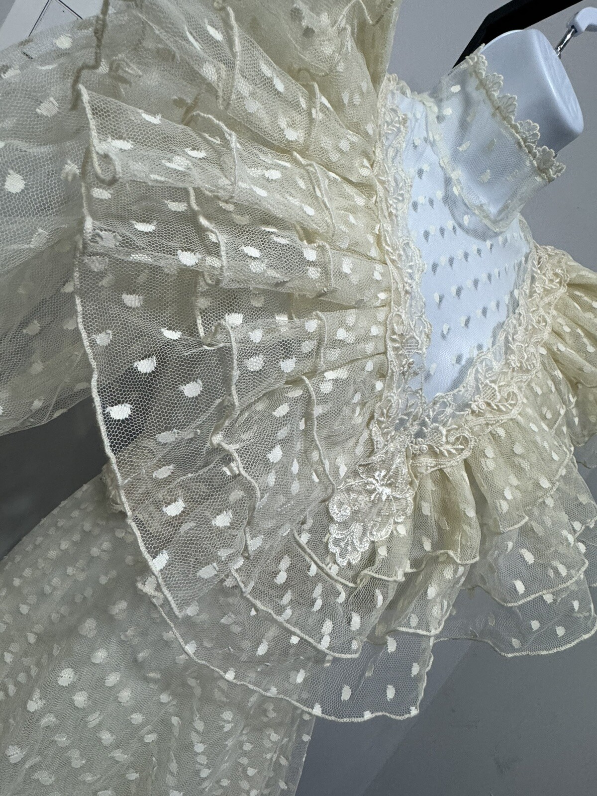 Susan Lane Country Elegance 1970 Lace ButtonBack Romantic Cottagecore Wedding 8